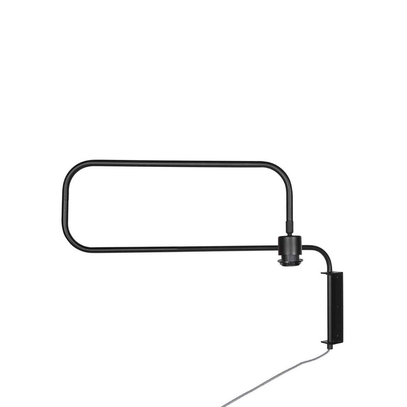 Applique Bloeba, nero/bambù naturale, profondità 140 cm