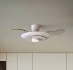 LED-Deckenventilator Kyoto, weiß, DC, leise, CCT, 106 cm