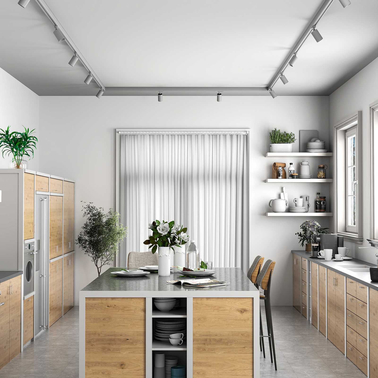 3-kohaline rööpmelpunkt Can, hõbedane, alumiinium, GU10, pööratav