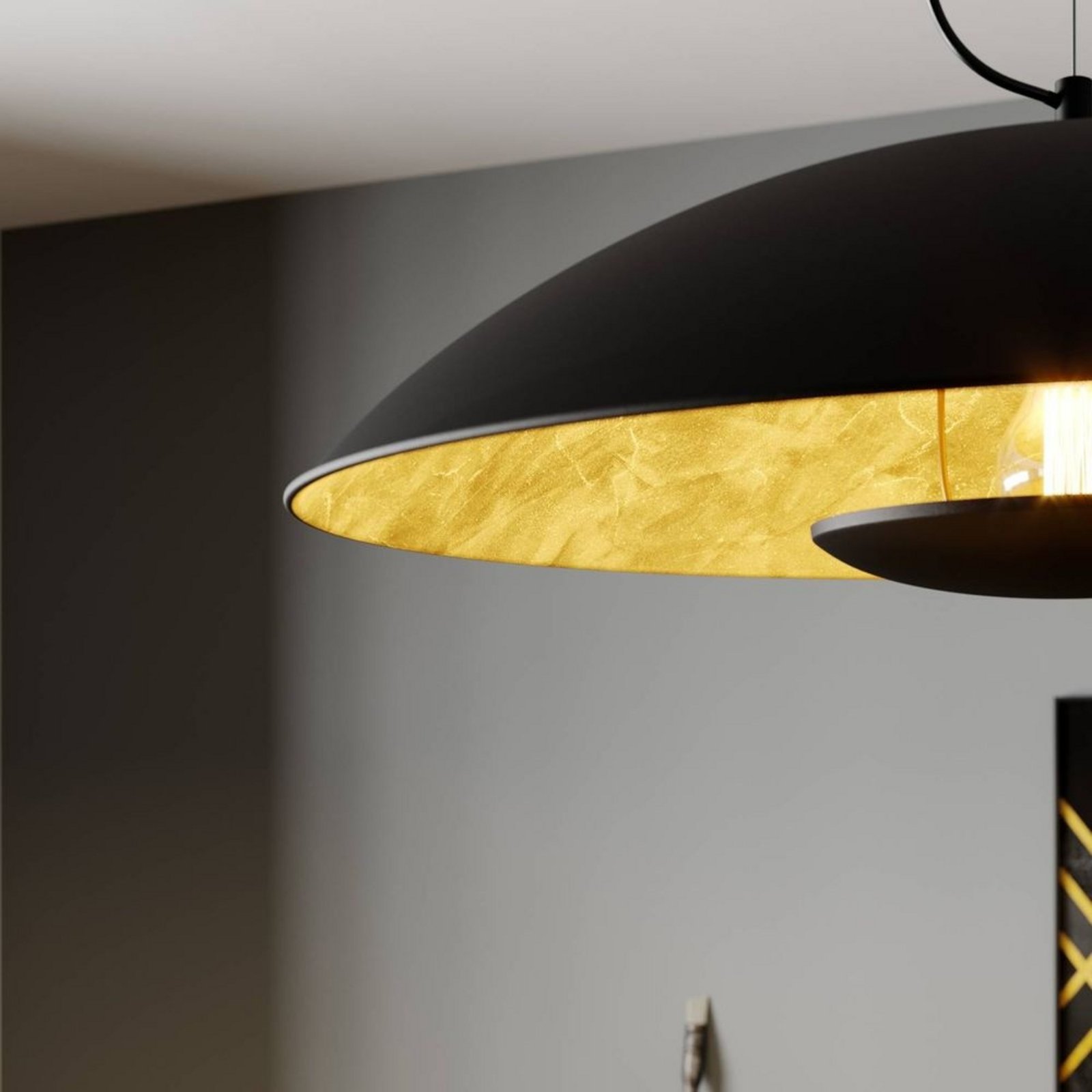 Emilienne Lustră Pendul Black/Gold - Lindby