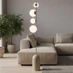 Etno LP4 floor lamp, beige, glass/steel, height 140 cm, G9