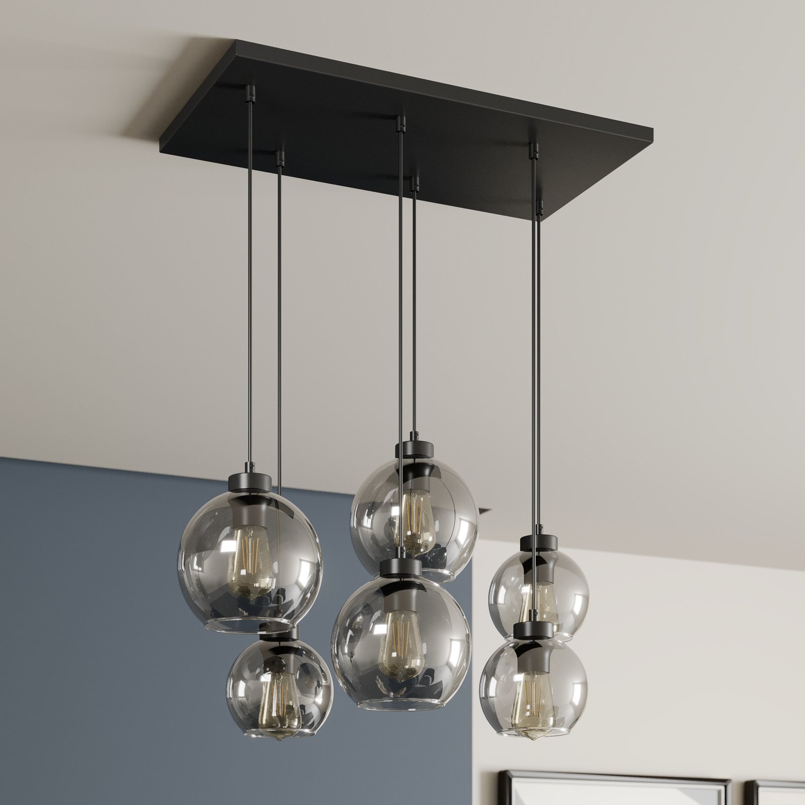 Cubus 6 Hanglamp Graphite - Euluna
