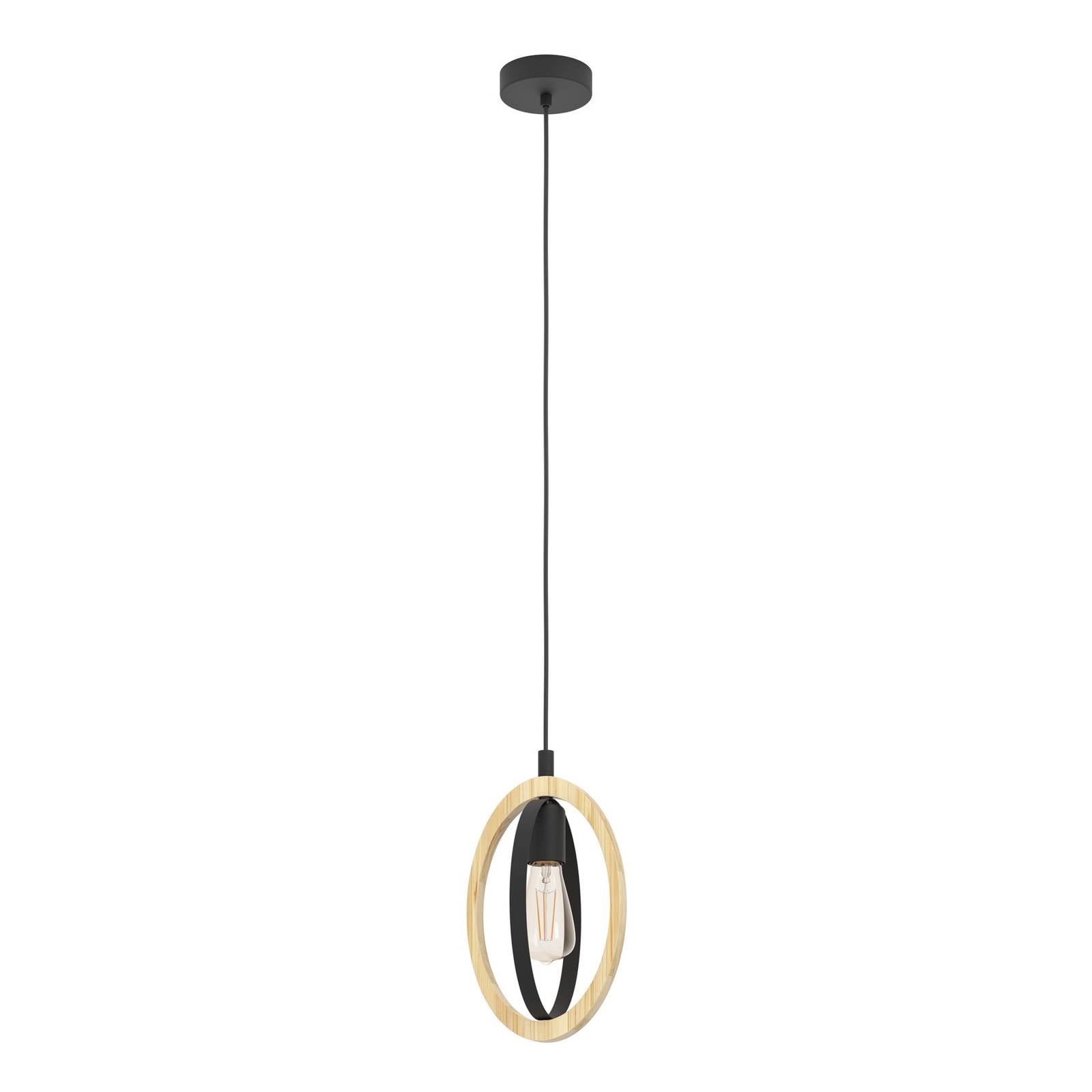 Pendelleuchte Basildon aus Holz/Stahl, einflammig