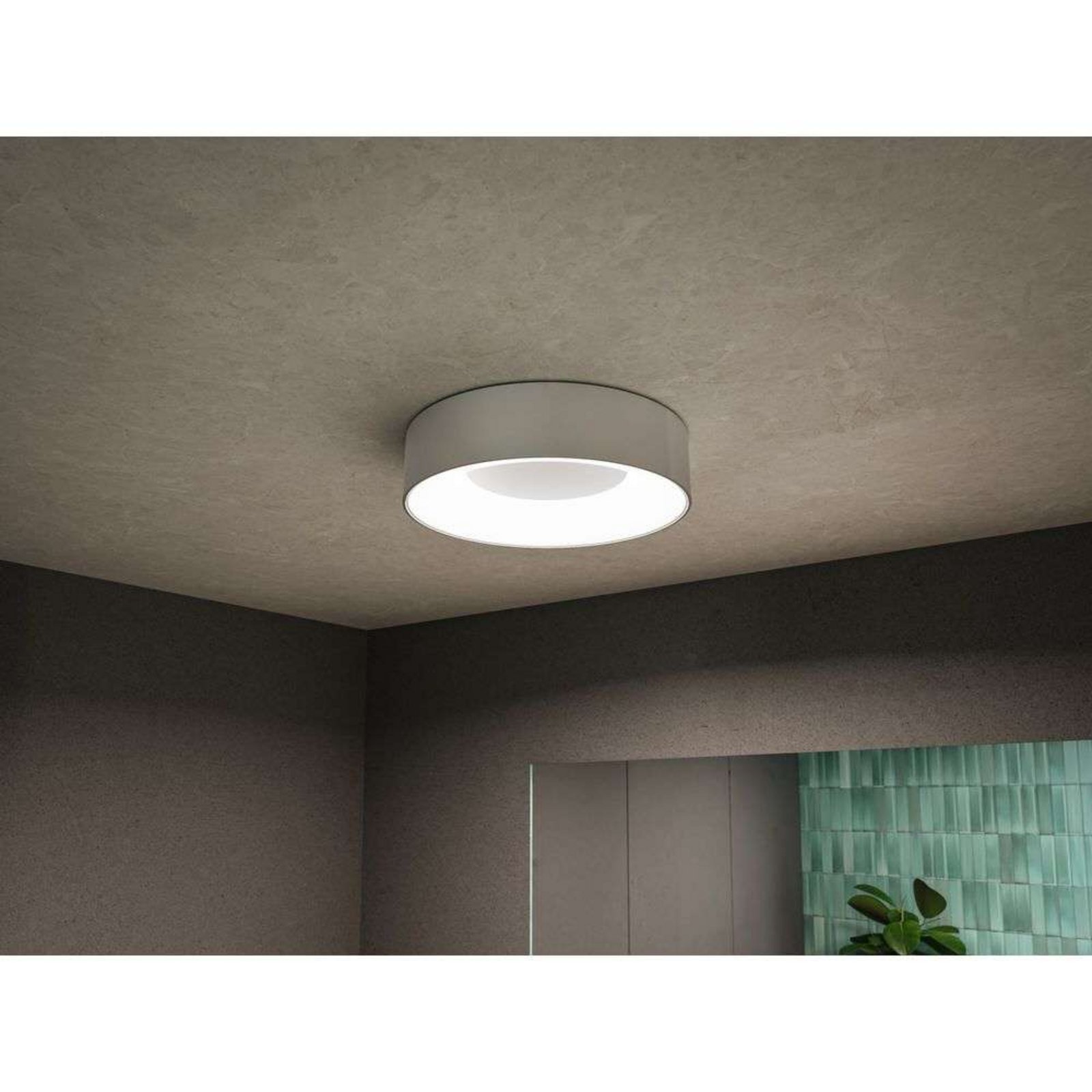 Casca LED Plafonieră IP44 1500lm Alb/Matt Aluminiu - Paulmann