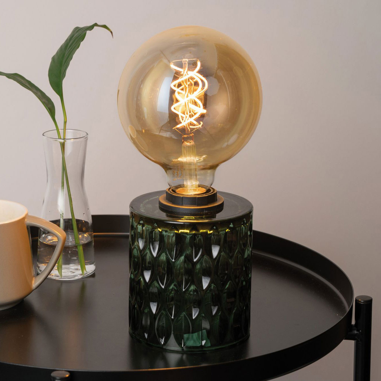 Pauleen Crystal Magic stolová lampa, zelené sklo