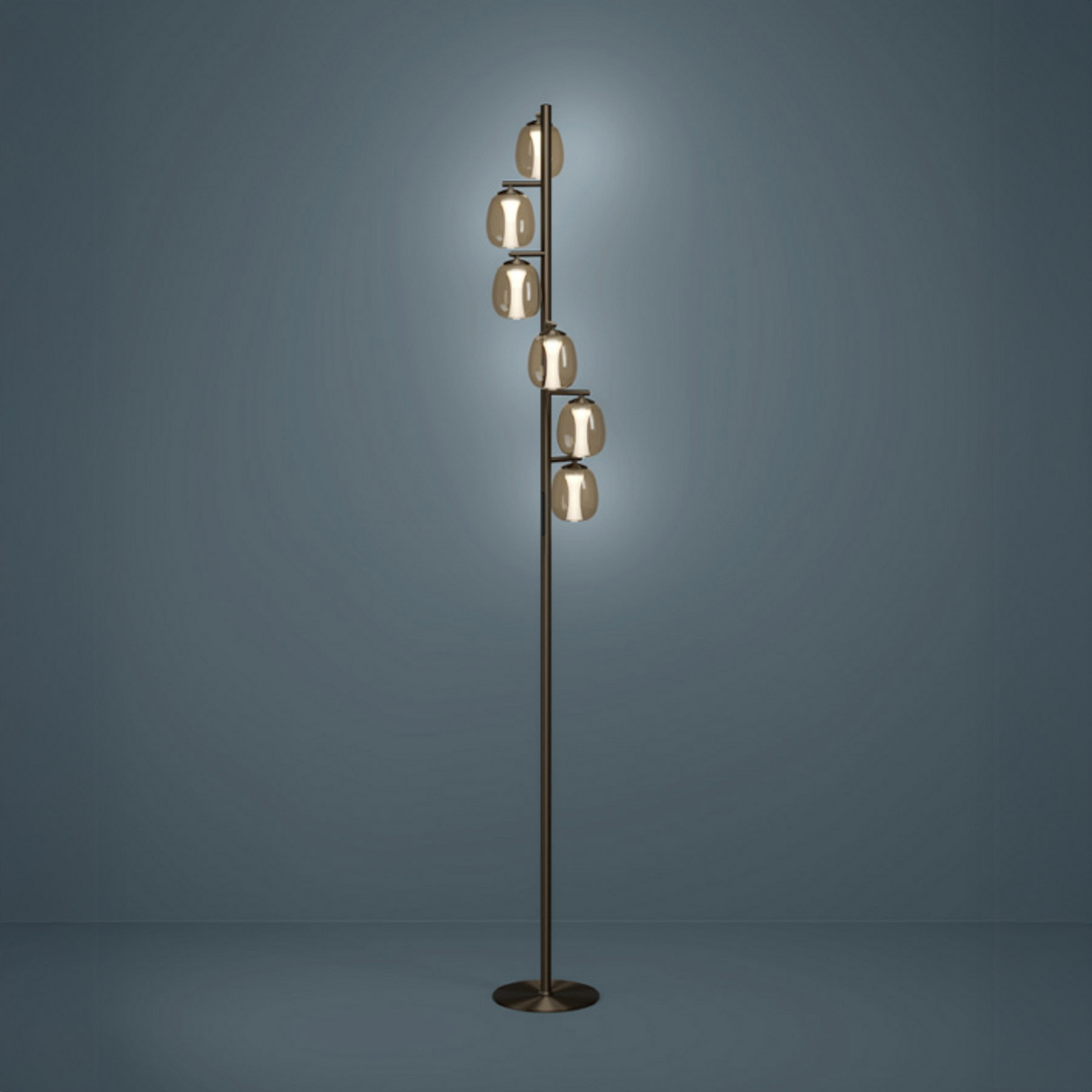 LED podna lampa Stars of Light, FERRO, bronca/smeđa, 156 cm, 6 svjetiljki LED podna lampa Stars of Light, FERRO, bronca/smeđa, 156 cm, 6 svjetiljki
