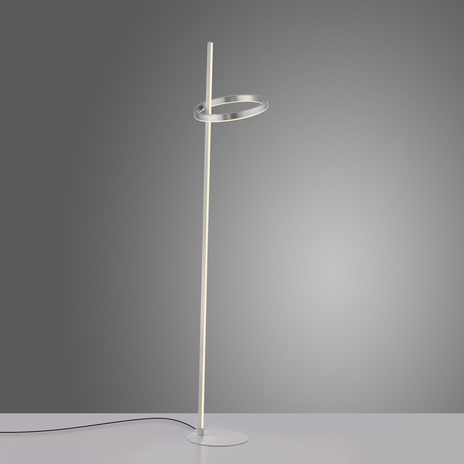 JUST LIGHT. LED vloerlamp Ritus zilver ijzer dimmer 3.000 K