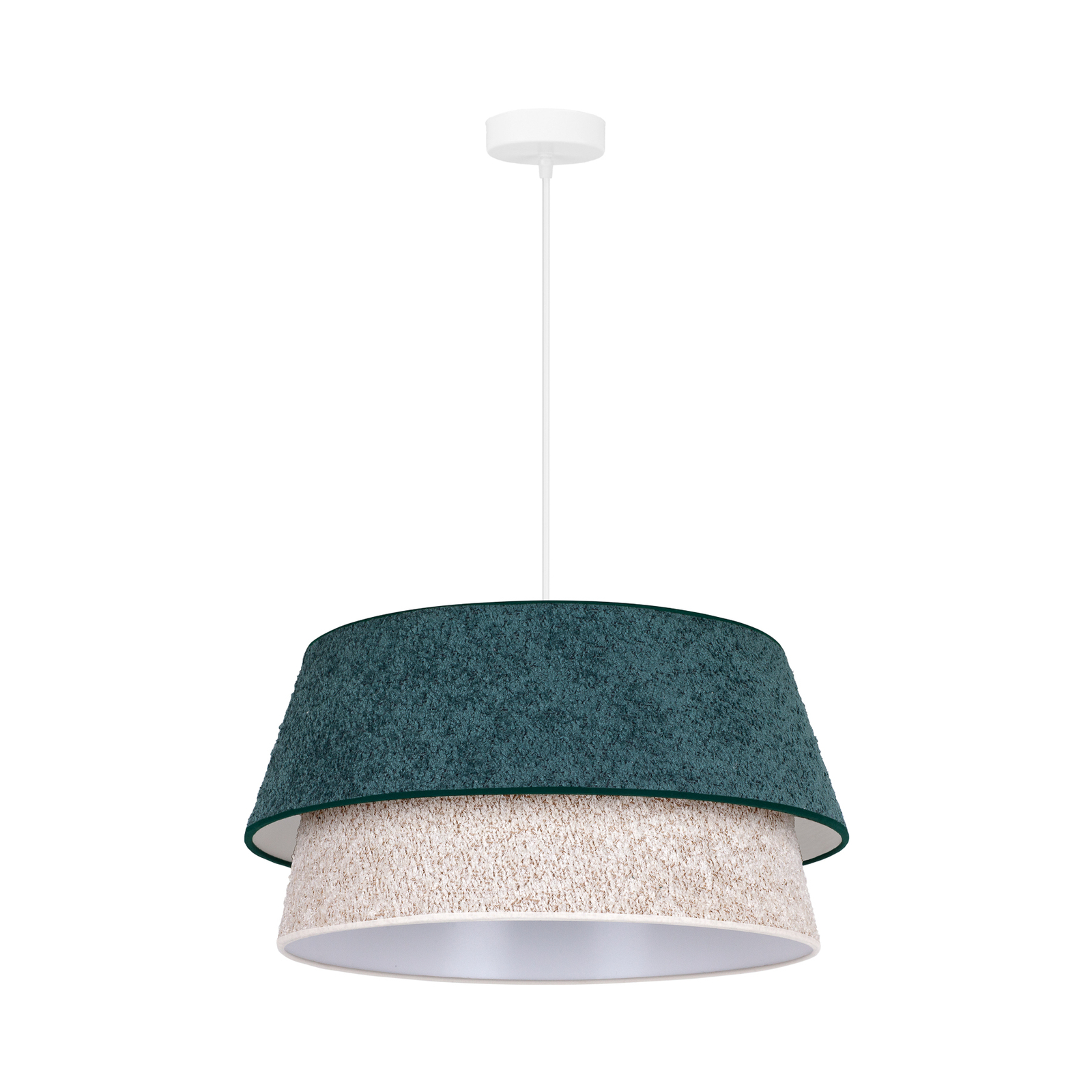 Hanglamp Boucle, Ø 50 cm, groen/ecru