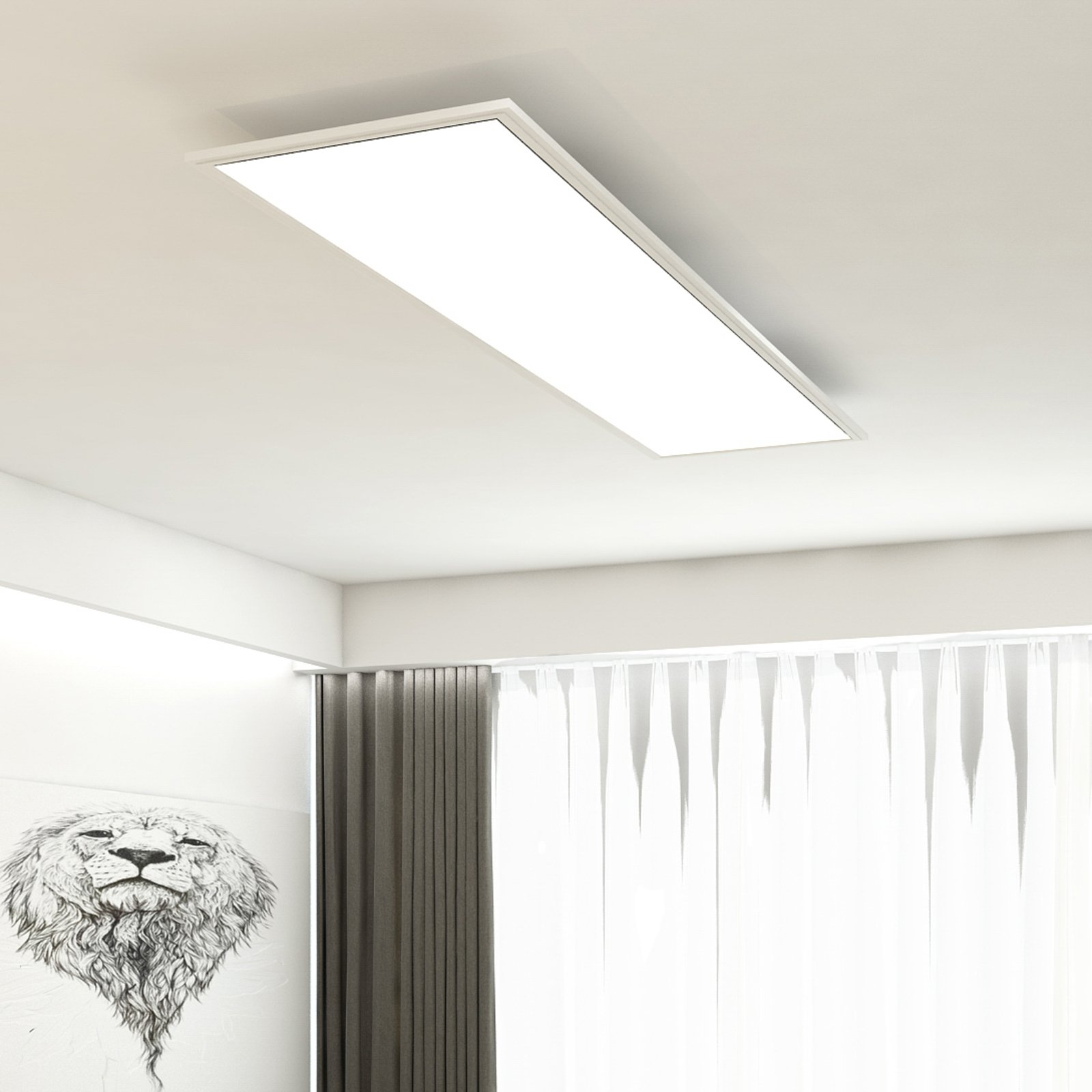 LED-paneel Simple, valge, üliplaatne, 119,5x29,5cm