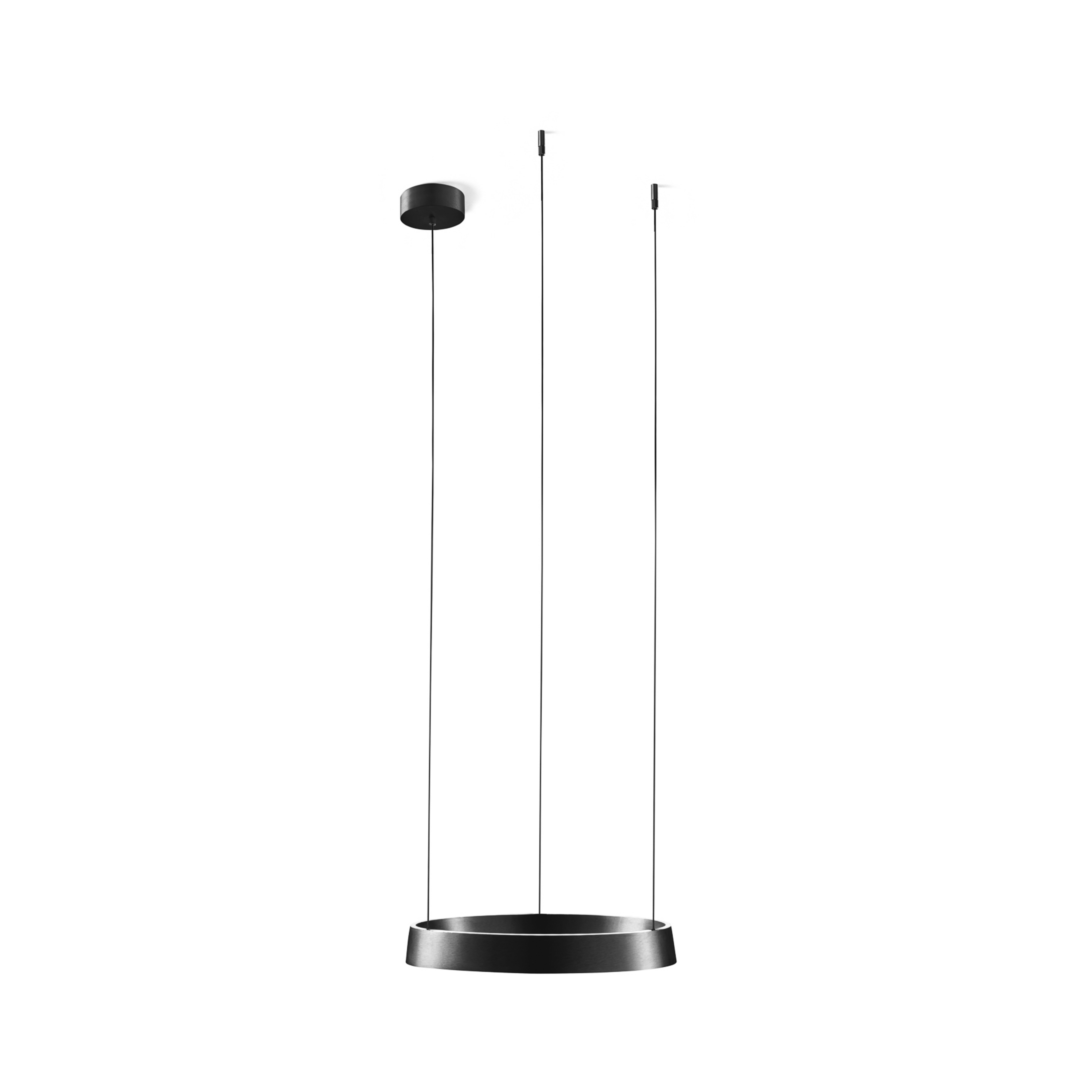 Edge Round LED hanging light, black, Ø40cm, CCT - Light-Point