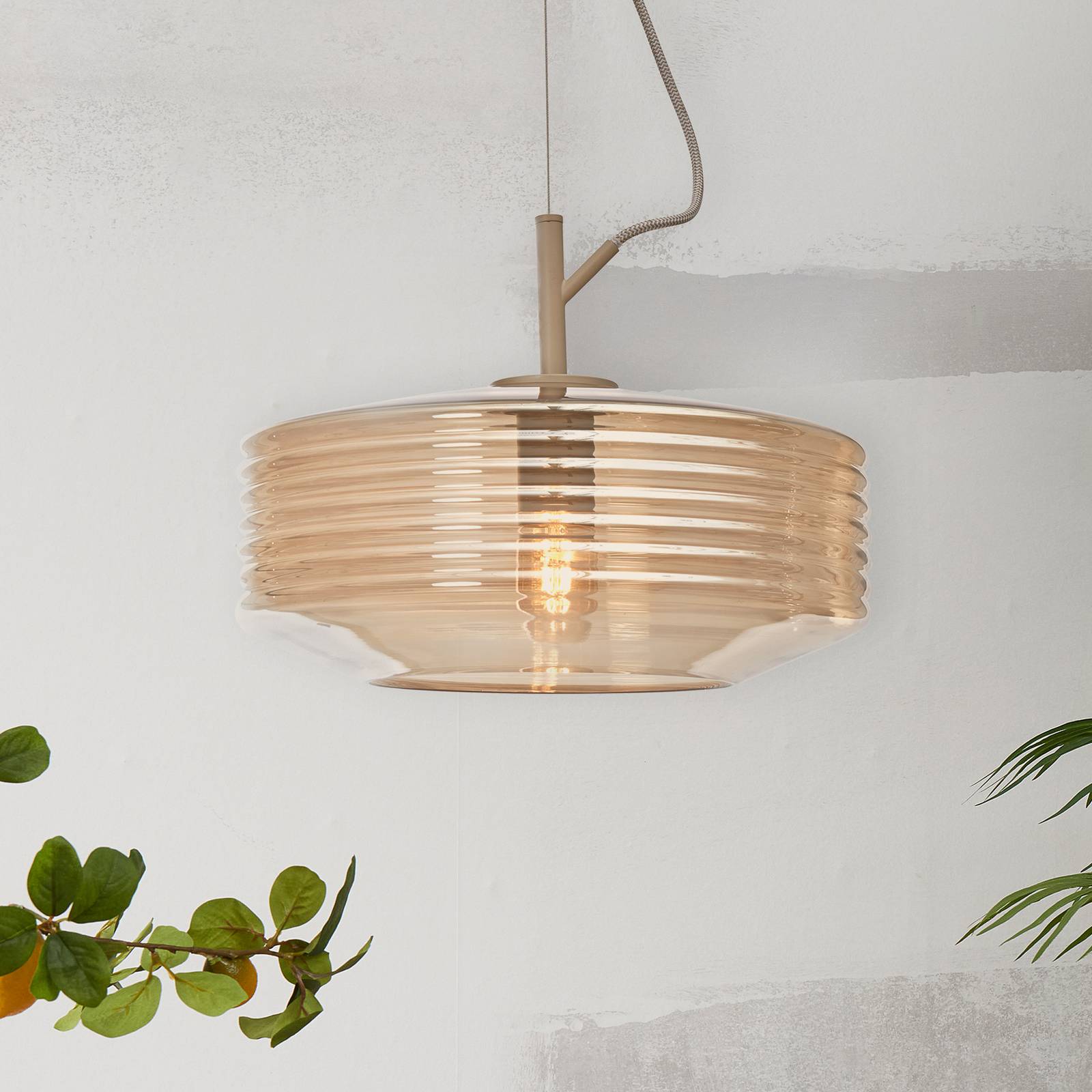 IT'S ABOUT ROMI Suspension Verona, ambre, verre, E27