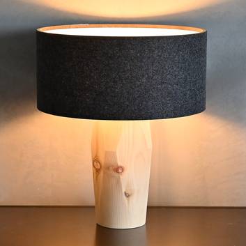 LeuchtNatur Pura LED table lamp, wood and felt