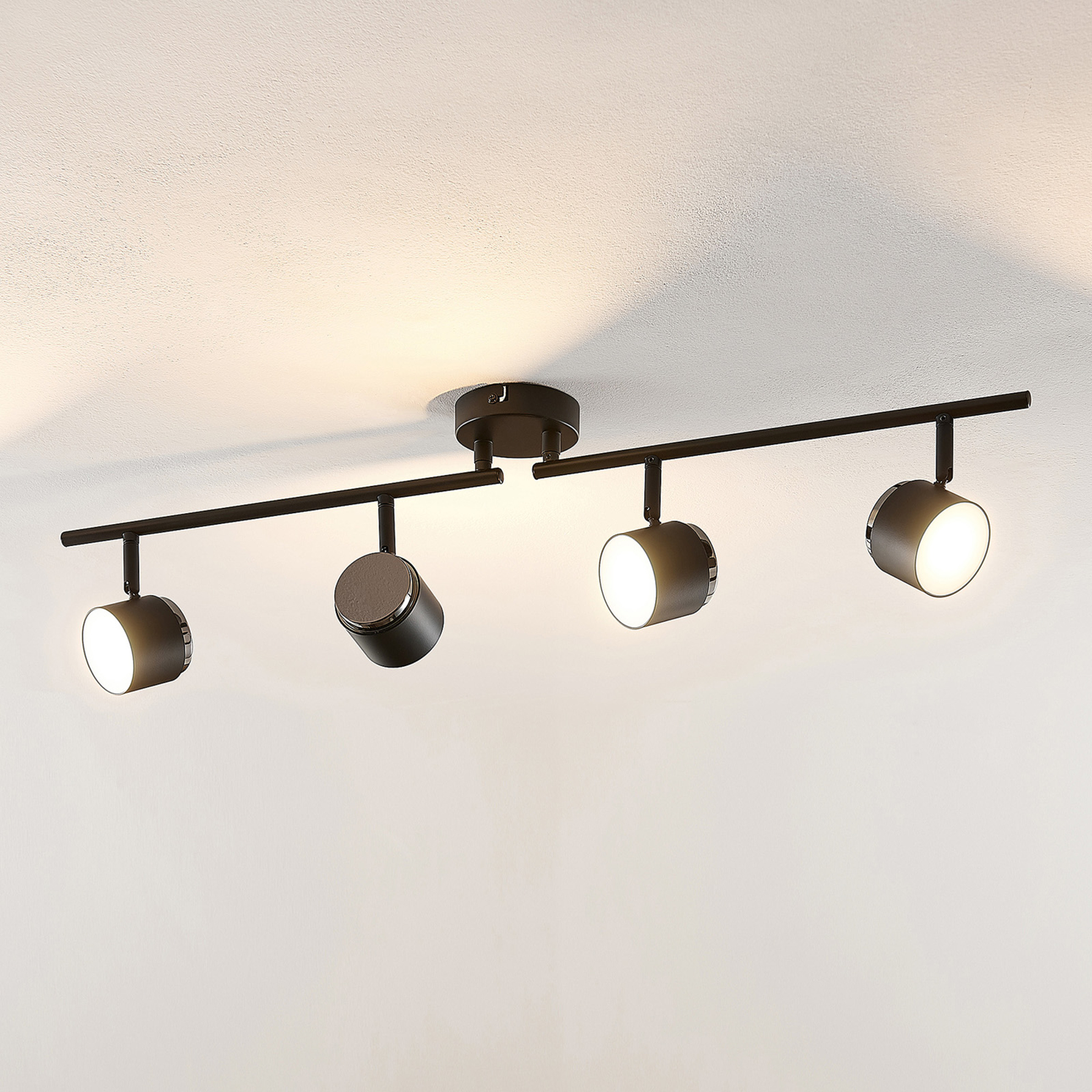 Lindby Marrie LED spot, zwart, 4-lamps