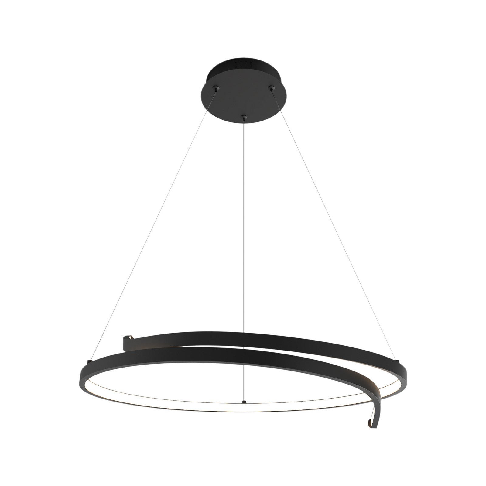 LED-Hängeleuchte Lorenzo, Metall, schwarz, 4.000 K