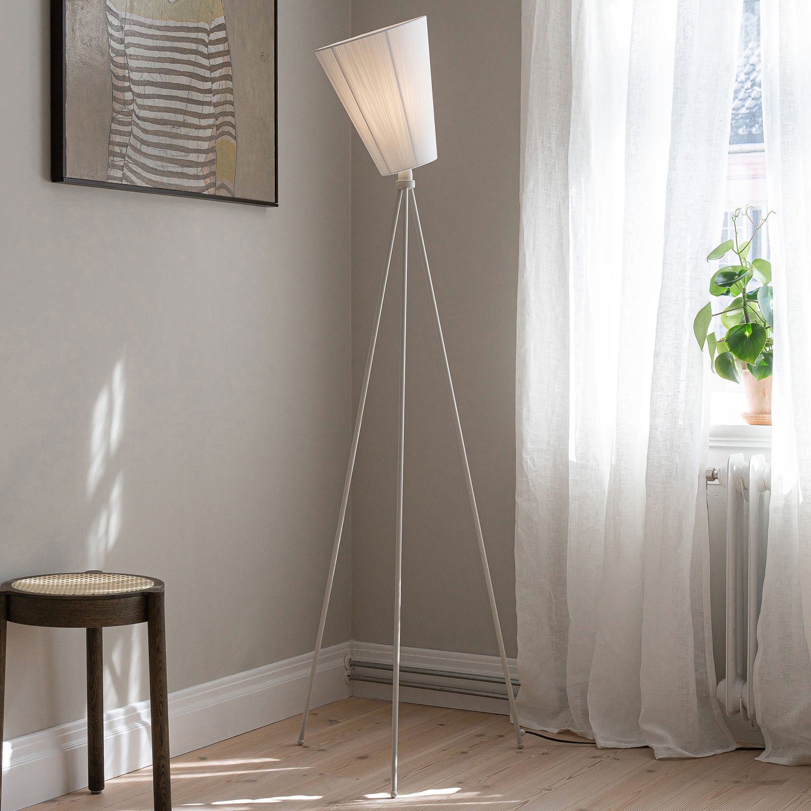 Oslo Wood Lampadaire Blanc/Blanc - Northern