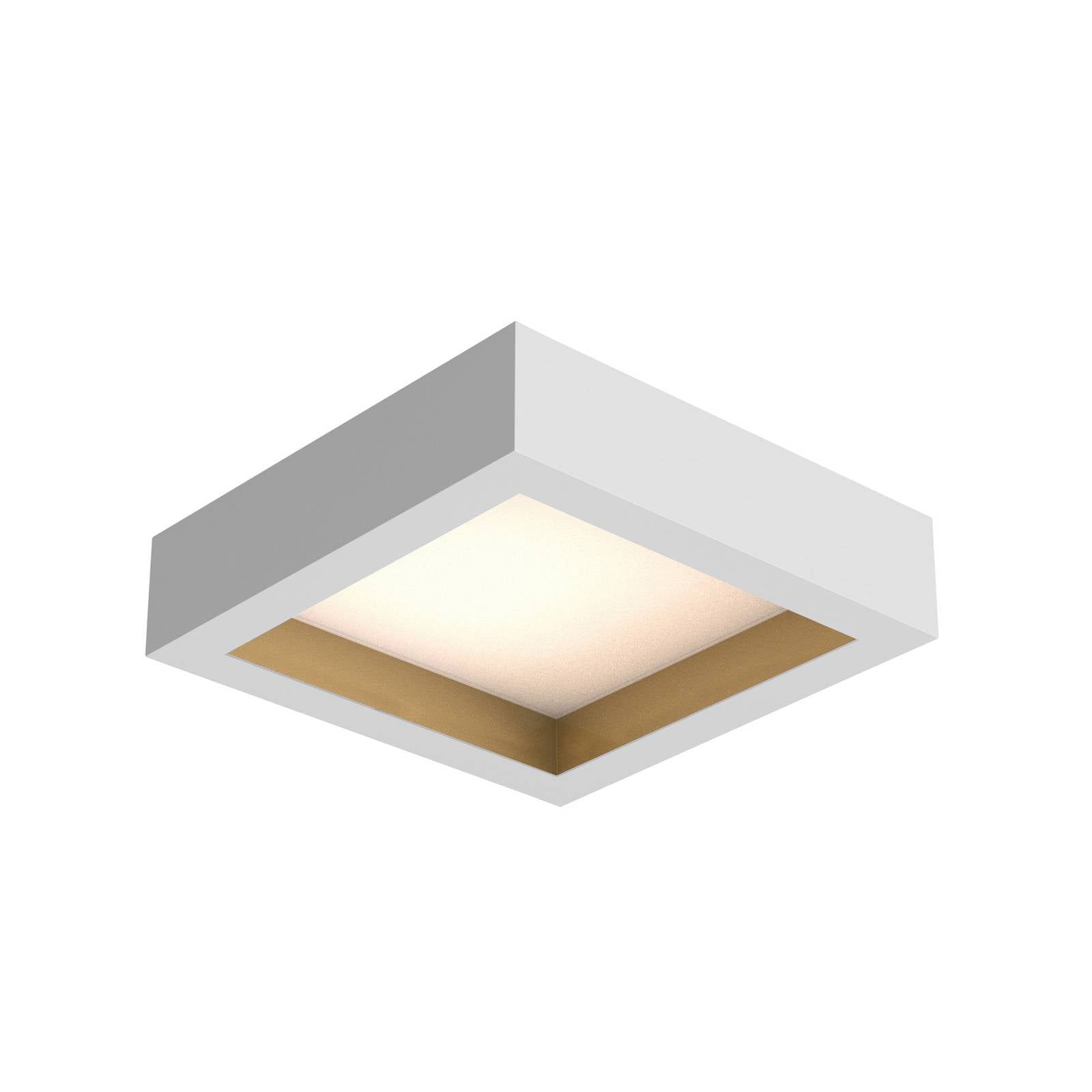 LED-taklampa Valencia, vit/guld, 30 x 30 cm