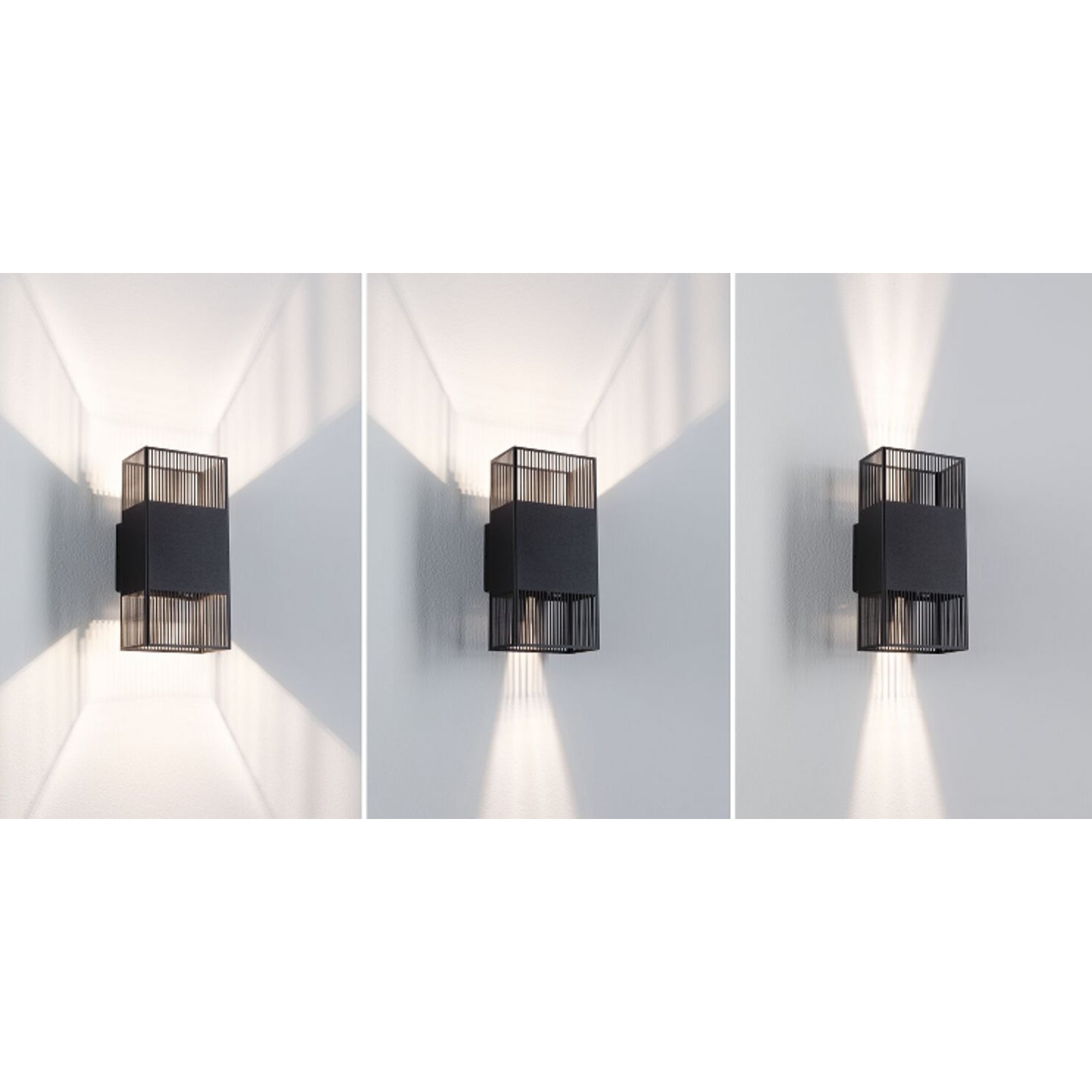 Paulmann LED-væglampe Tharin, 25 cm, sort, op/ned, IP44