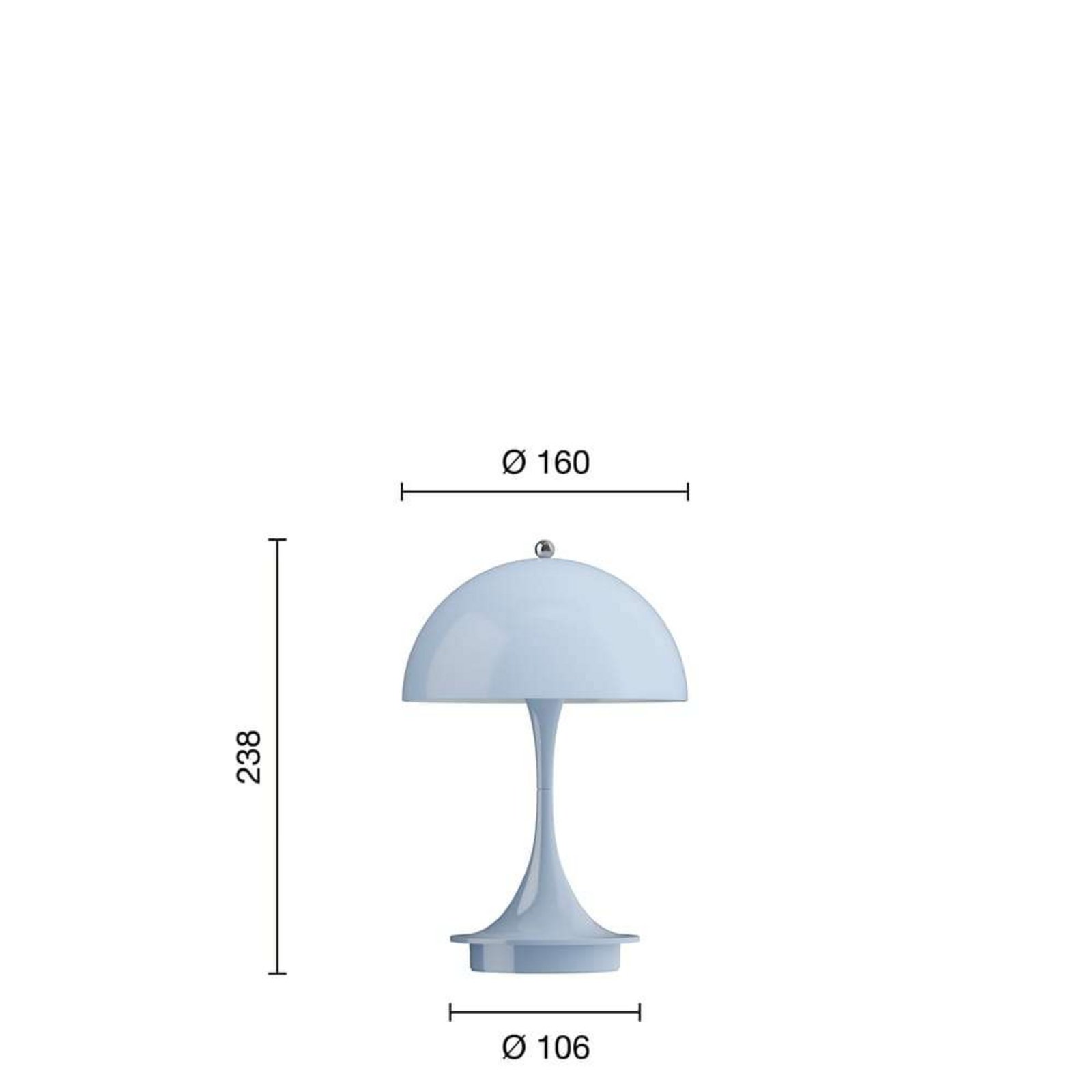 Panthella 160 Portable Lámpara de Sobremesa V3 Ópalo Pale Azul - Louis Poulsen