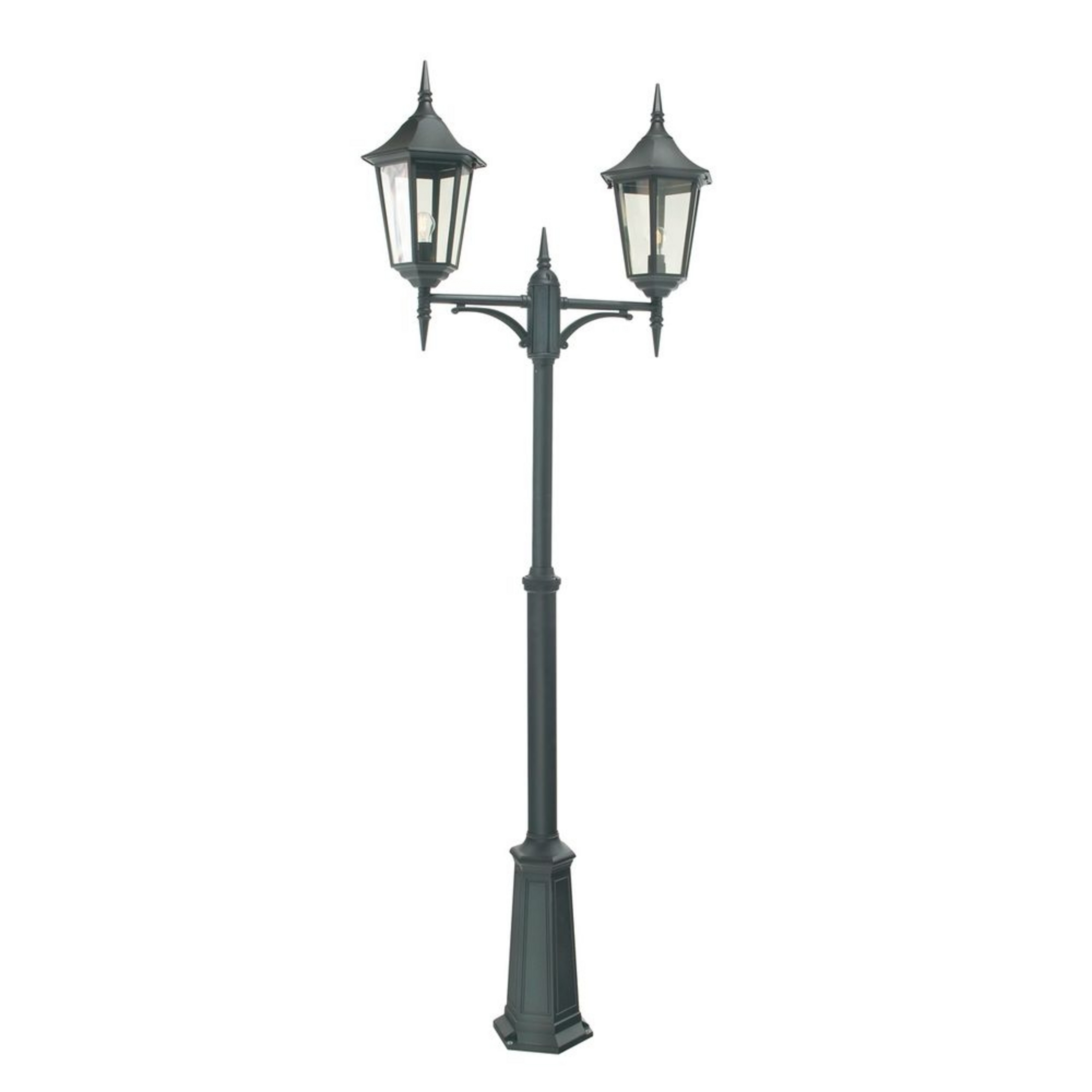 Modena 2 Lámpara Exterior tipo Farola Doble con Anclaje Negro - Norlys