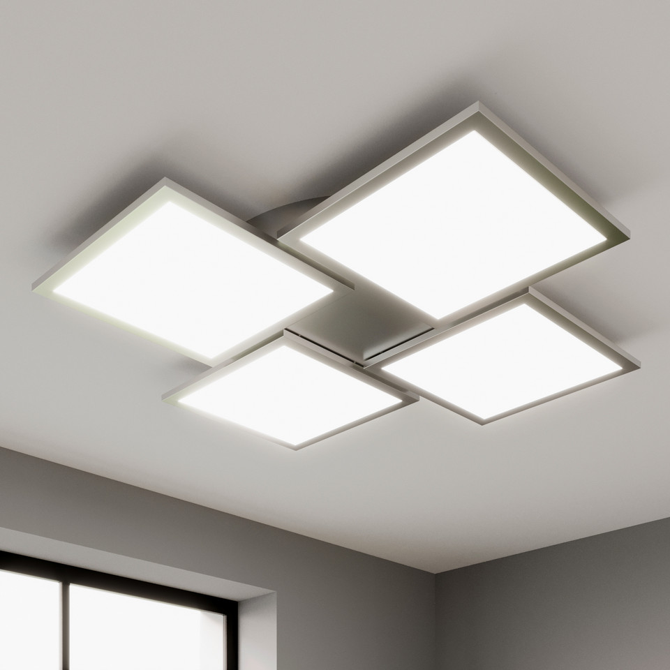 Lucande Ilira 4 Plafond, metallisk från Lucande