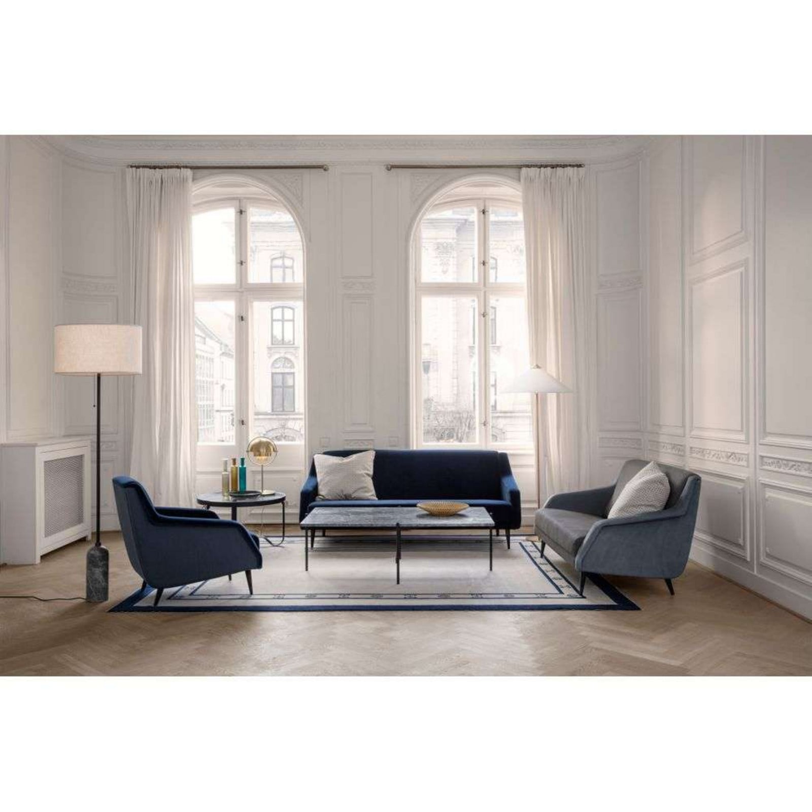 Gravity Gulvlampe Hvid Marmor/Hvid GUBI - Stue