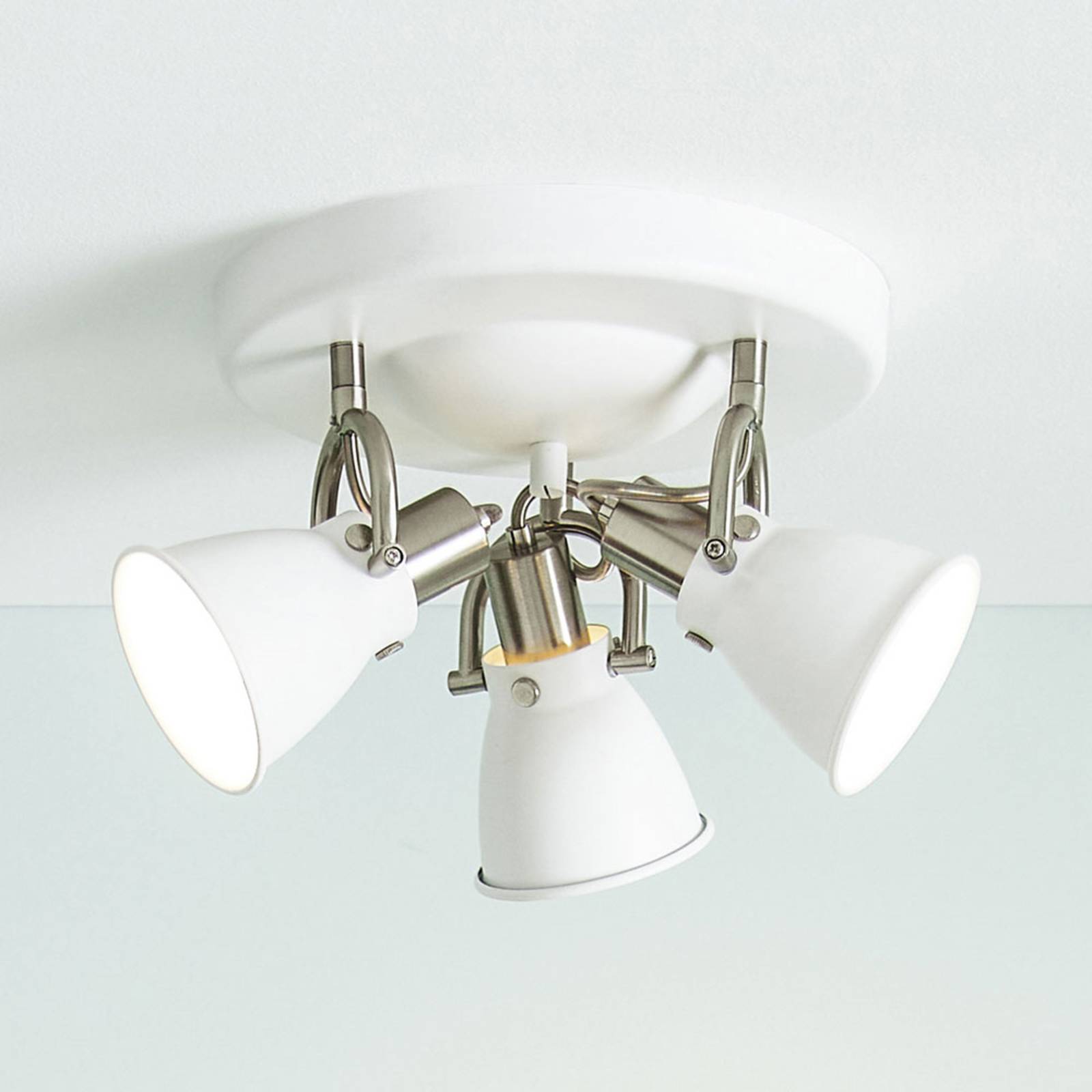 Lampa sufitowa Alton biała, regulowane spoty