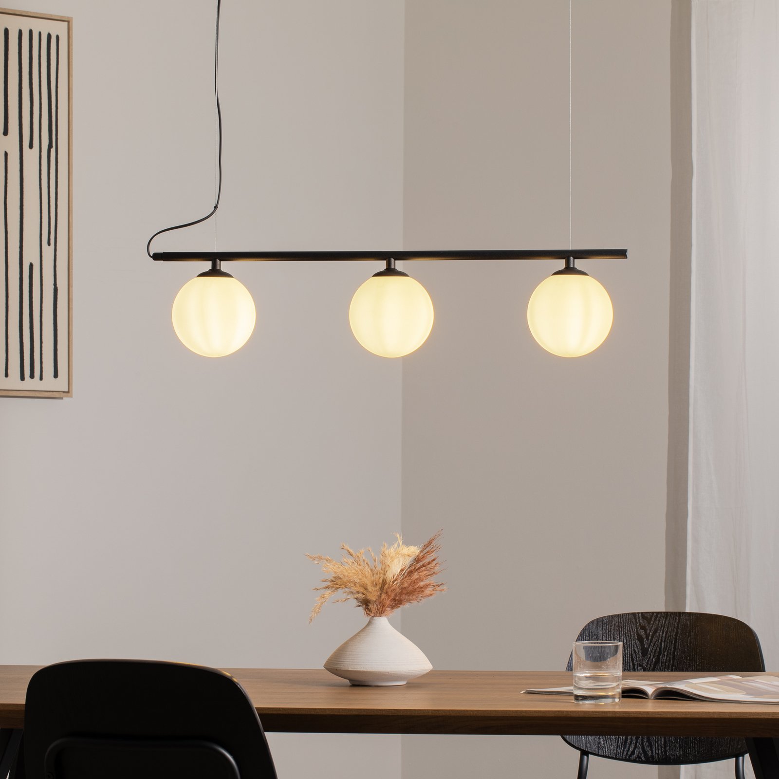 Beryl pendant light, 3-bulb, black
