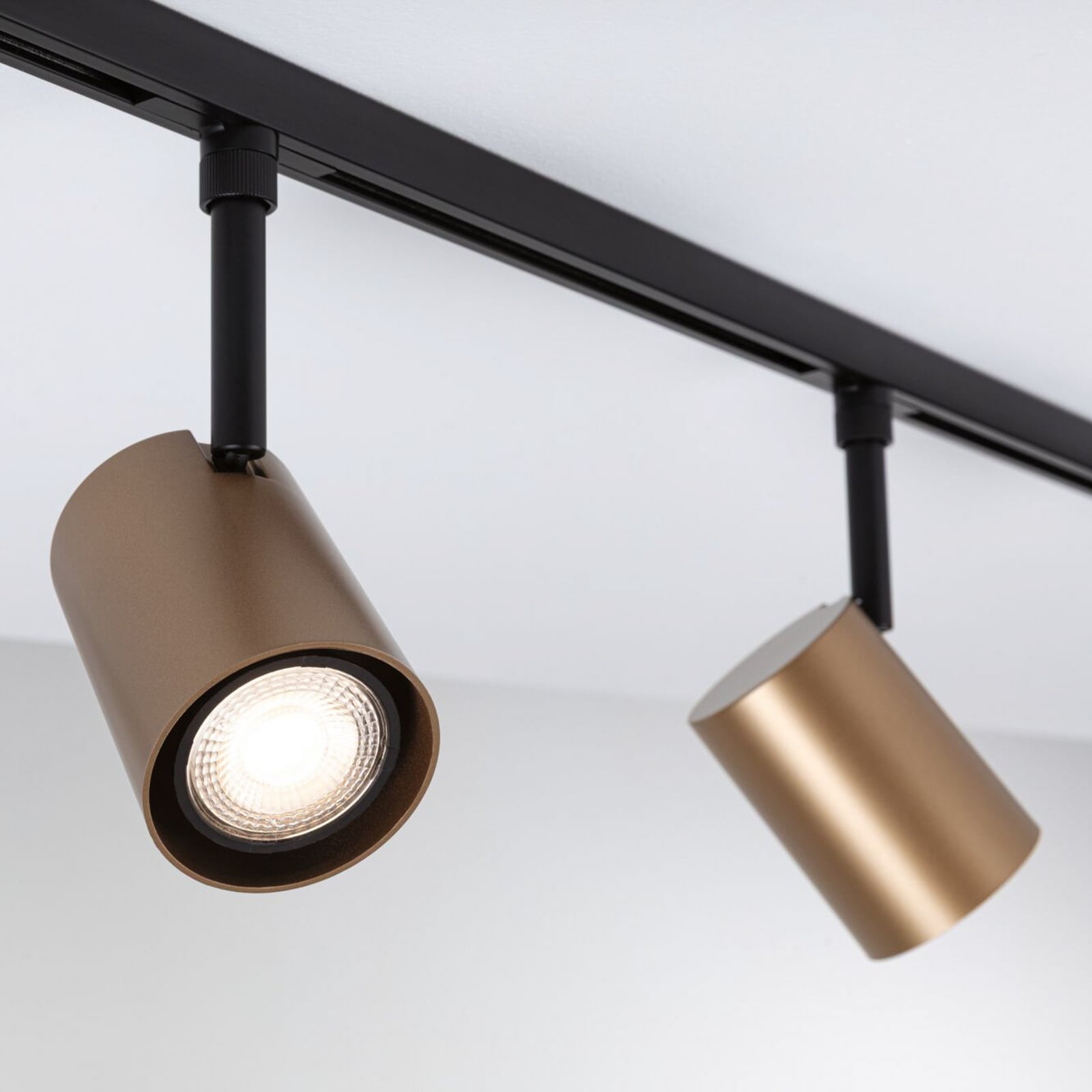 Paulmann URail tirni reflektor Luxe, zlato/črno, Ø 7 cm, GU10