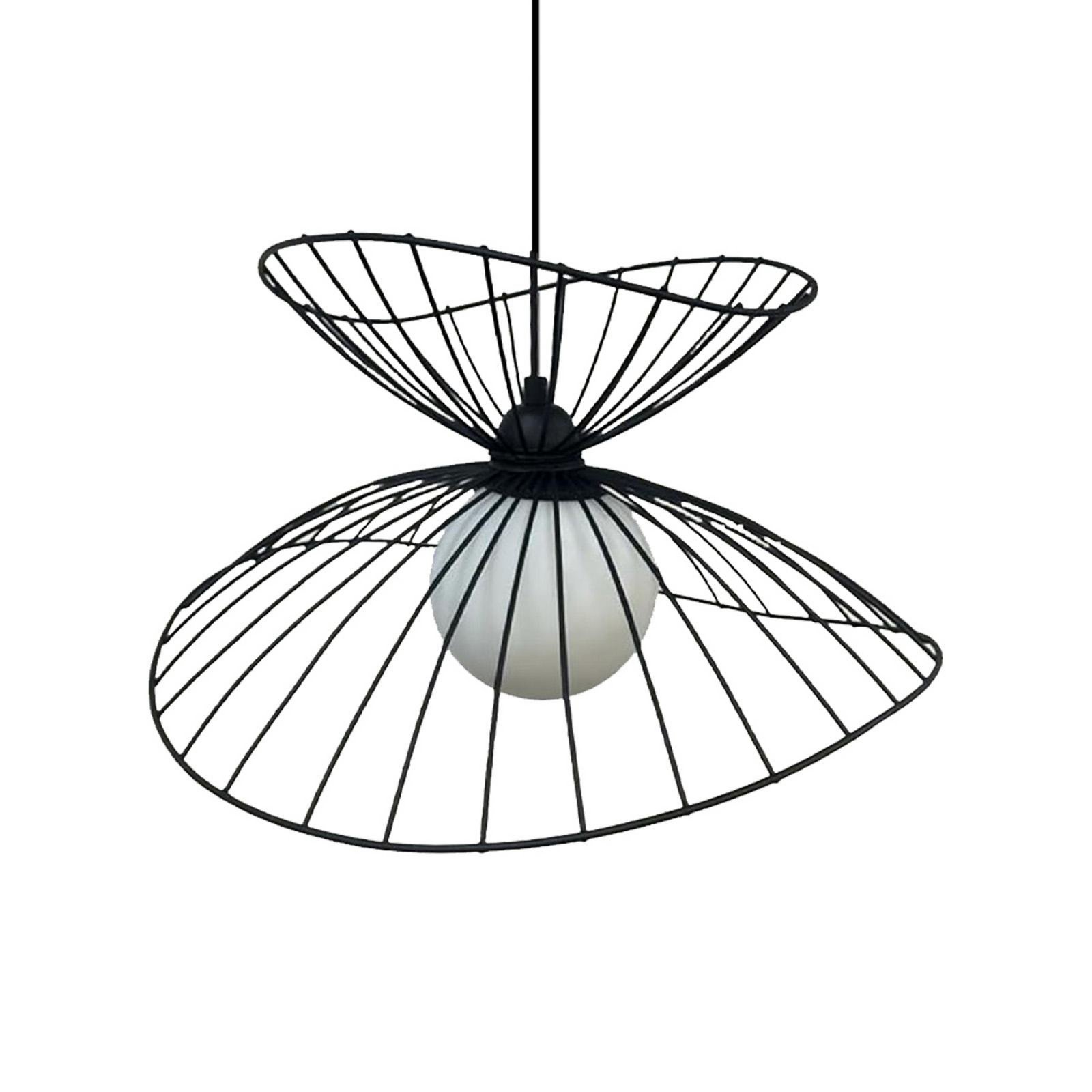 Suspension Vertigo, noir, verre/métal, E27, Ø 50 cm