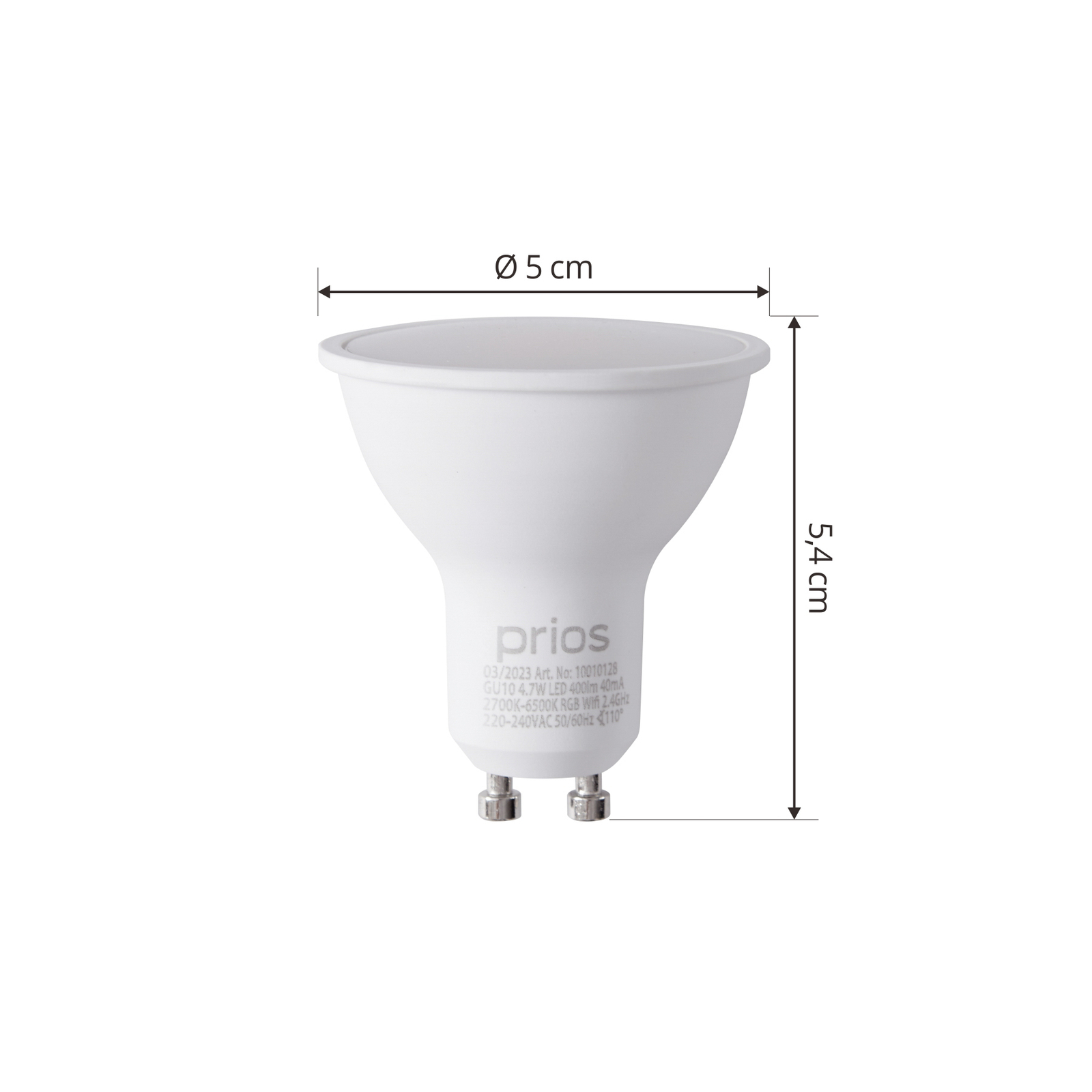 Smart LED-GU10 4,7W RGBW WLAN matta tunable white