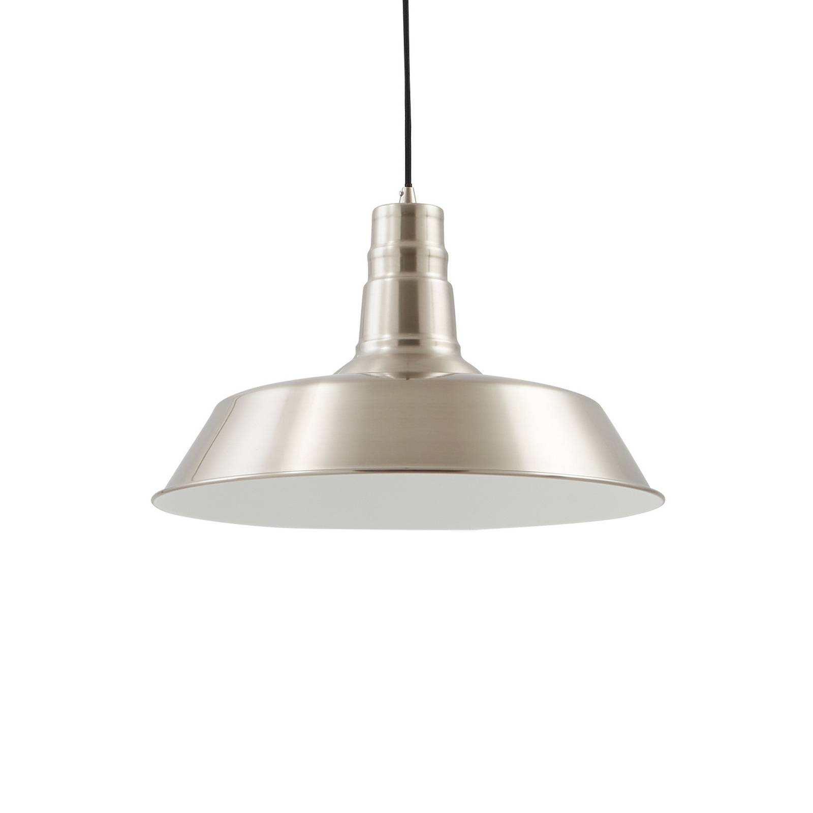 Lampa wisząca Lindby Laylan, nikiel/biały, Ø 46 cm, metal