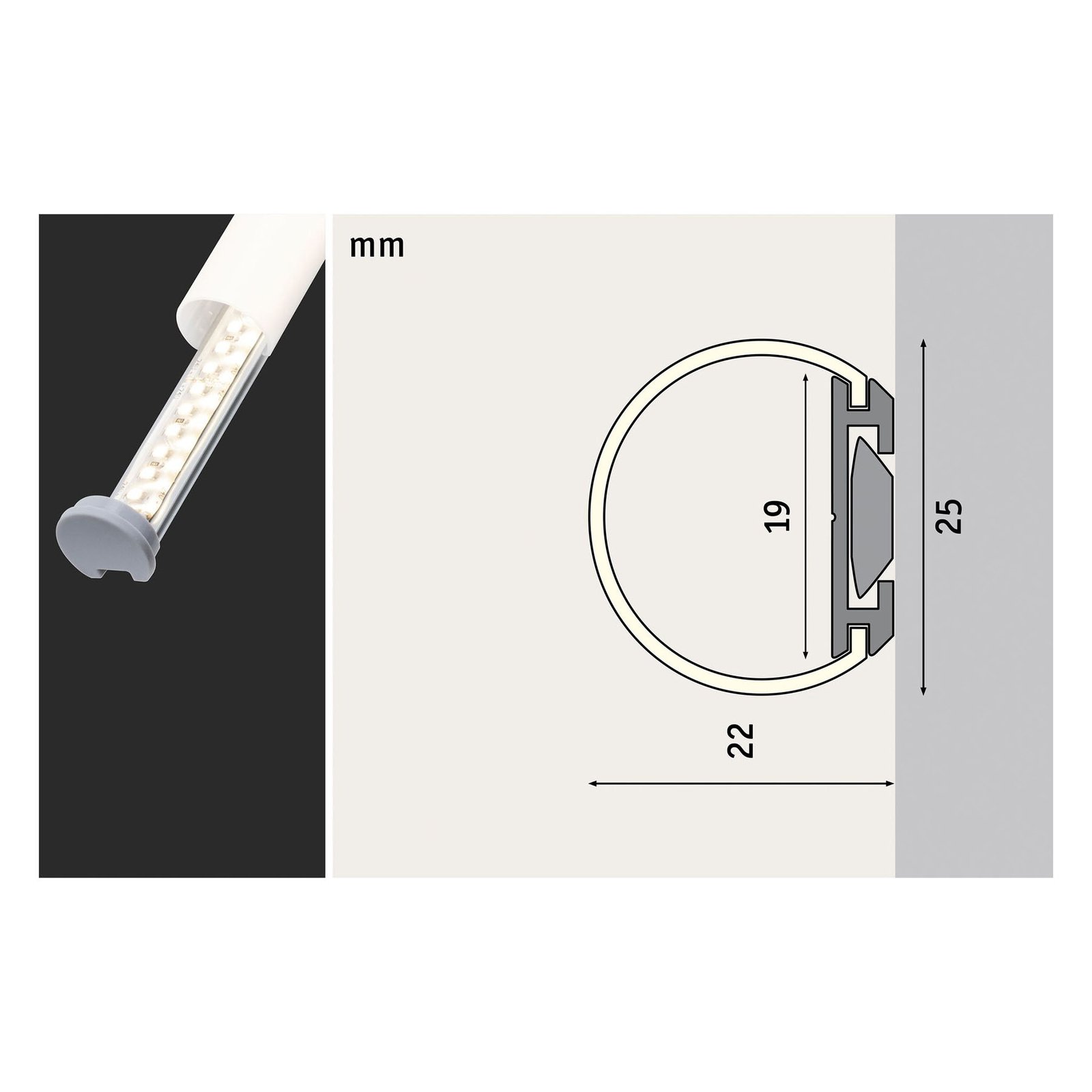 Paulmann plafondprofiel tube set met diffuser