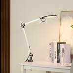 Lindby lampe à pince LED Nyxaris, argent, métal, CCT, 52 cm