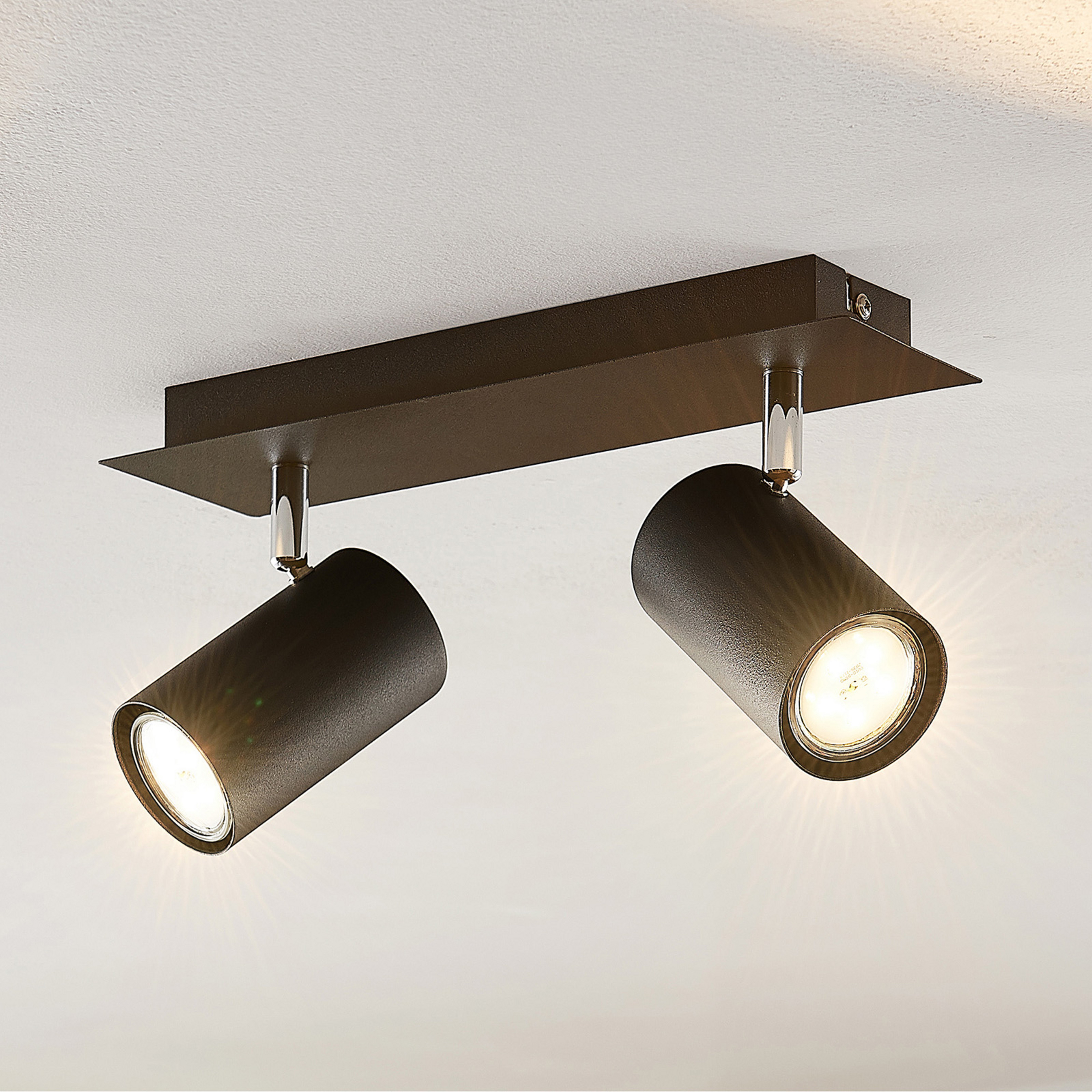 Lindby Faretto da soffitto Joffrey, 31 cm, a 2 luci, nero, GU10