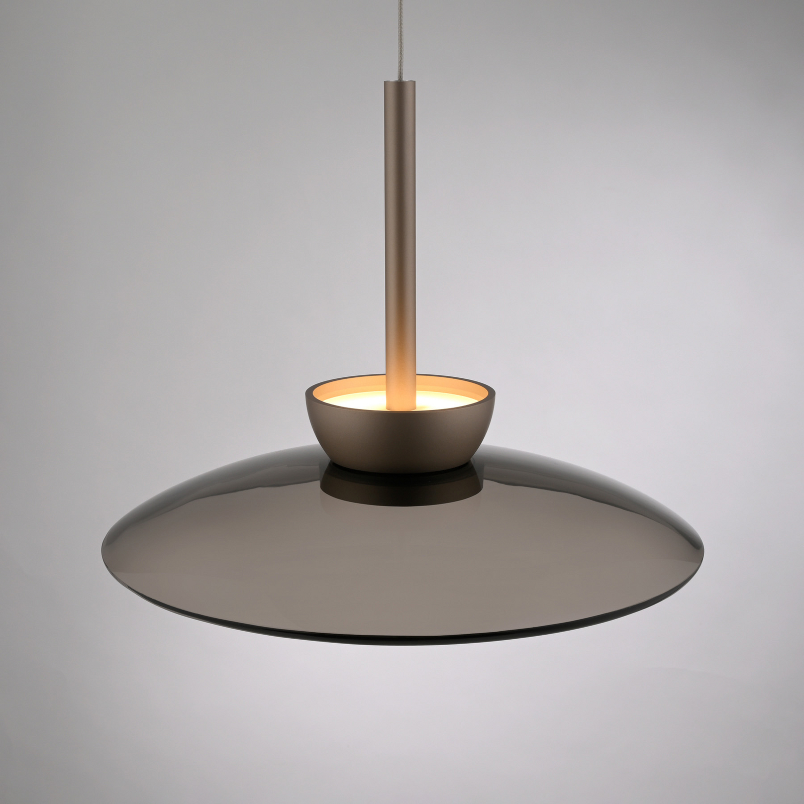 Suspension LED Moon, bronze et verre ambré (foncé), à 3 lampes - PURE Suspension LED Moon, bronze et verre ambré (foncé), à 3 lampes - PURE