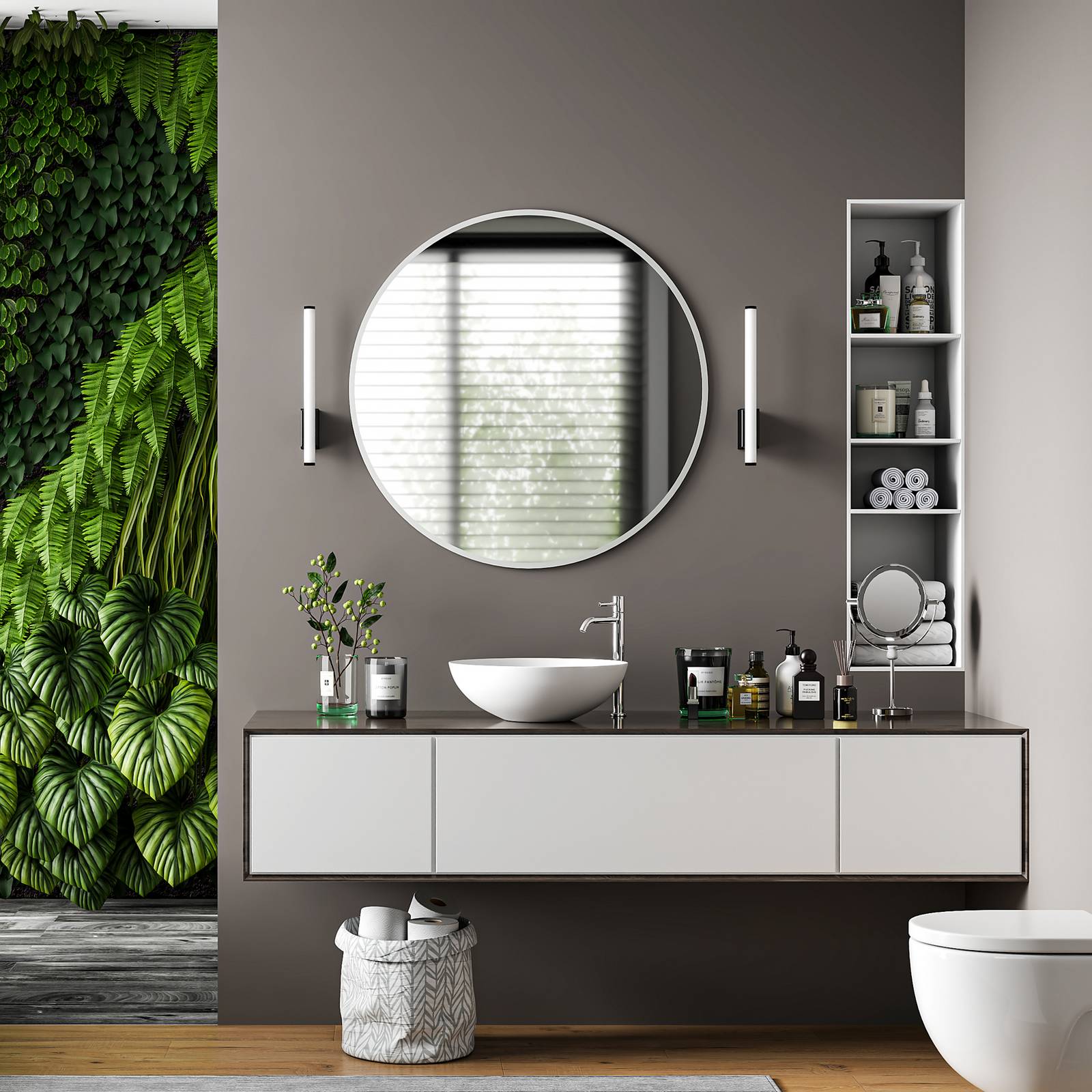  Molto Luce Kinkiet Led Vina Up S, Czarny, Wysokość 40 Cm, Ip44, Cct 