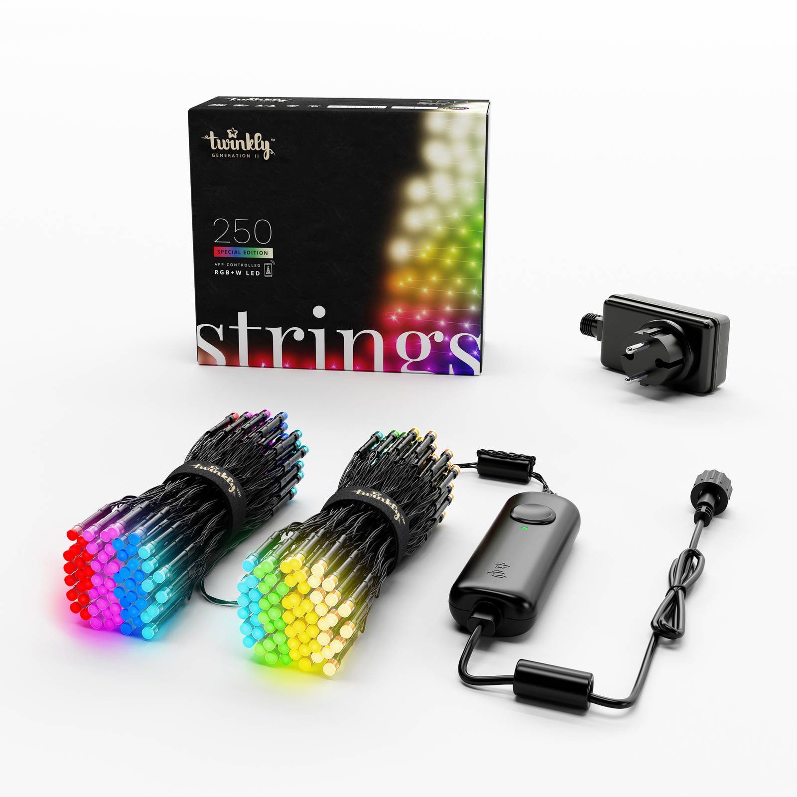  Twinkly Twinkly Rgbw Fairy Lights, 250 Leds, 20m Black, Uk/ie 