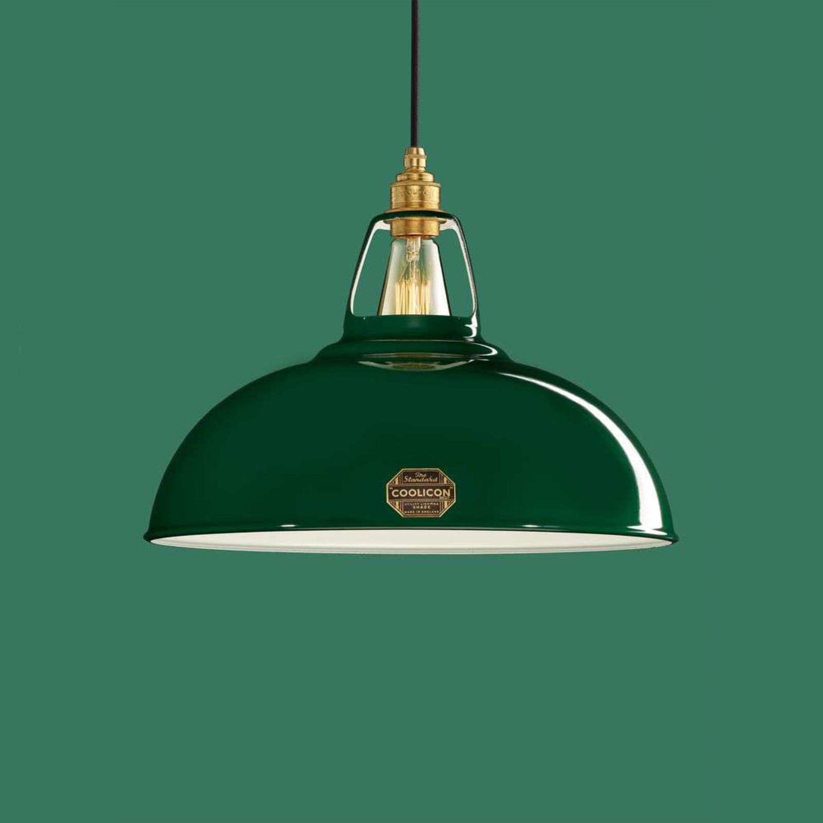 Large 1933 Design Lustră Pendul Original Green - Coolicon