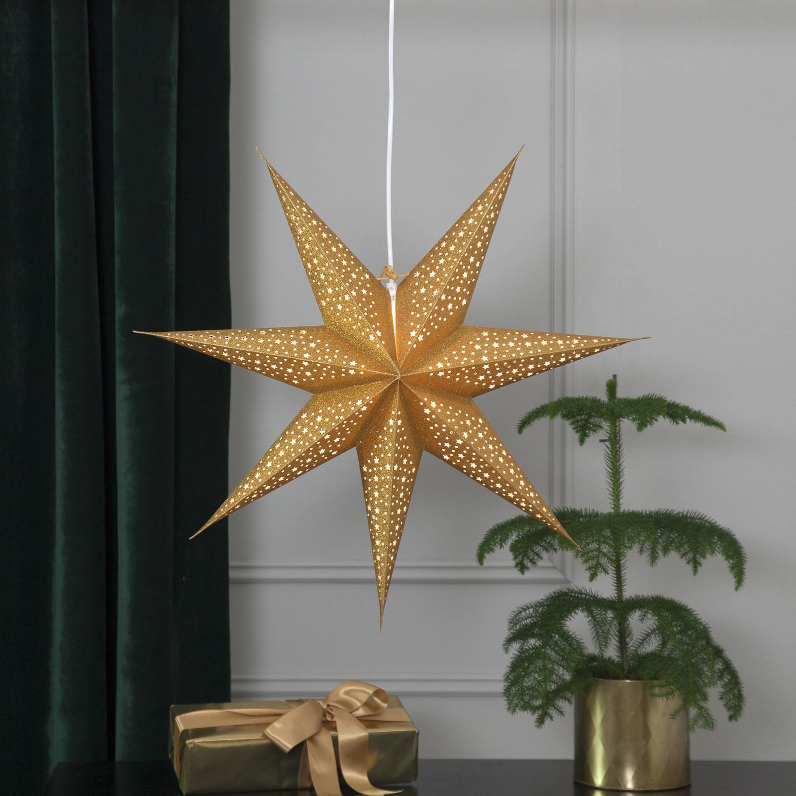 Image of STAR TRADING Étoile papier Blinka sans éclairage Ø60 cm doré 7391482027337