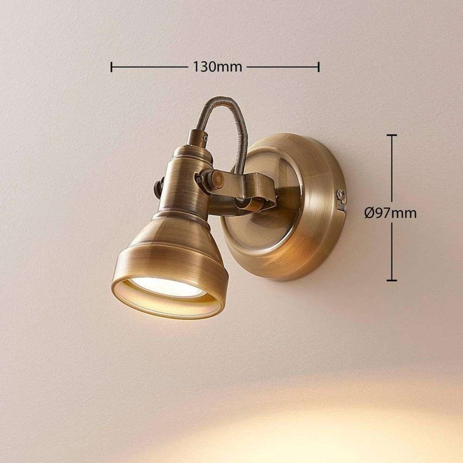 Perseas LED Nástenné Svietidlo Antique Brass - Lindby