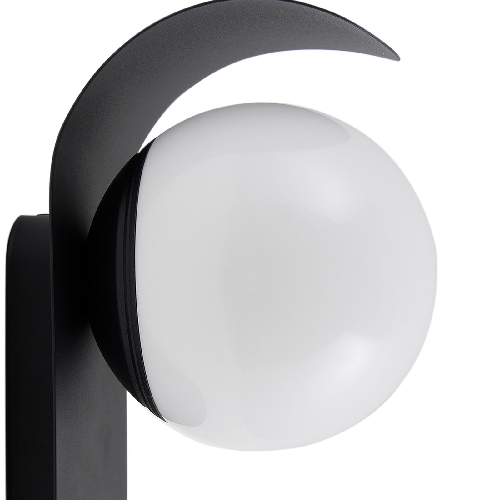 Lindby LED outdoor wall light Lacie, sensor, black/white, aluminium