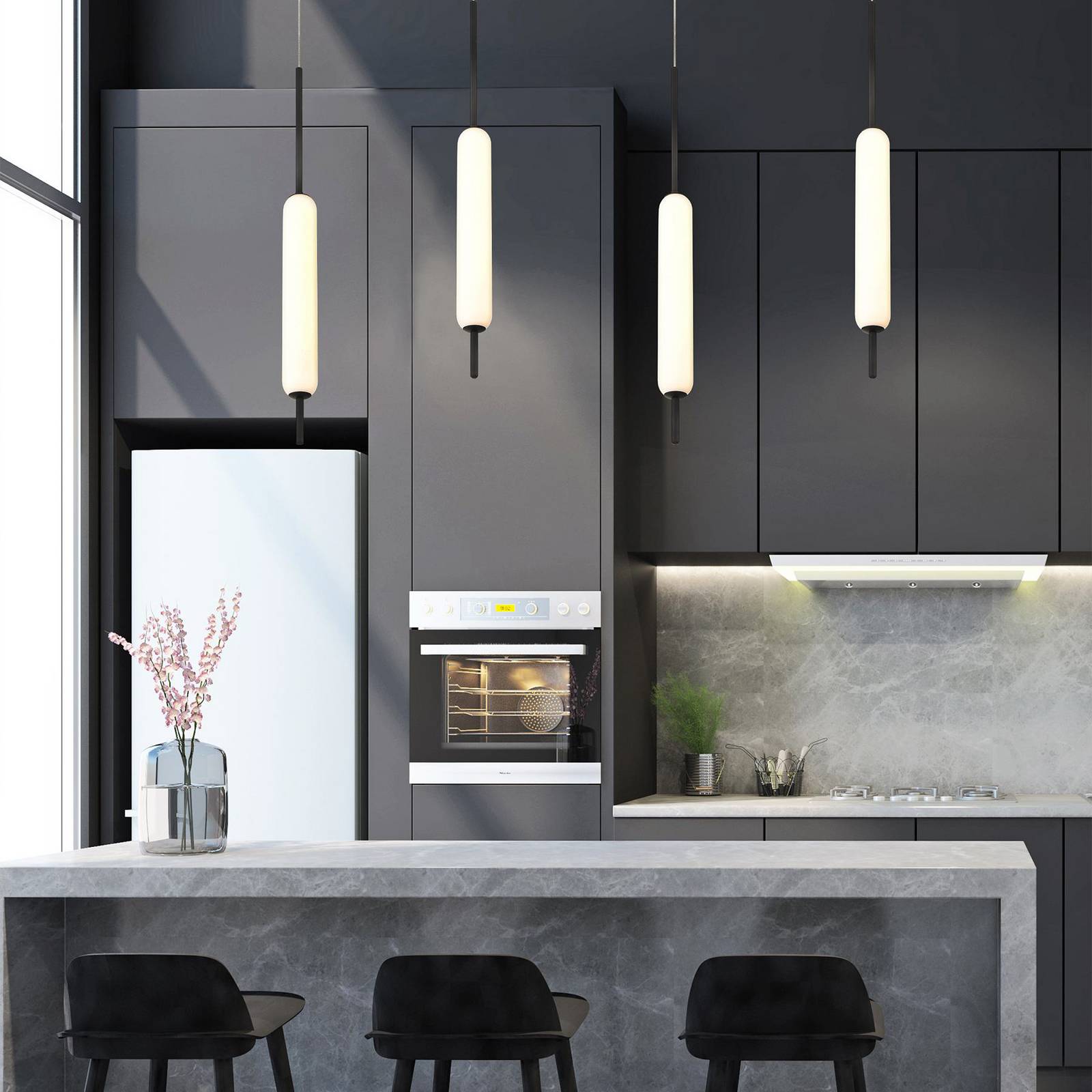 LED-Hängeleuchte CUMBERLAND, schwarz, Ø 13 cm, Metall/Glas günstig online kaufen