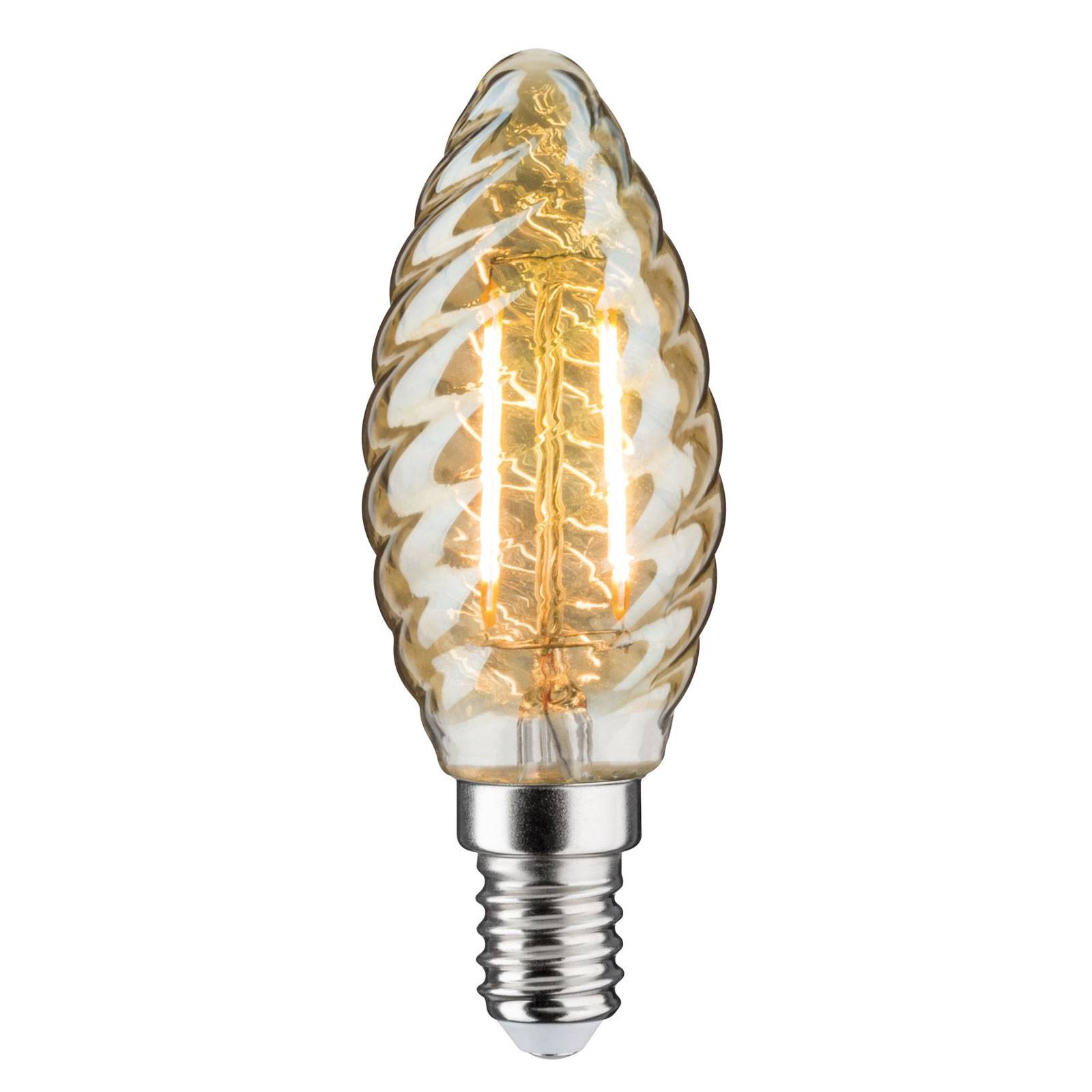 Levně LED svíčka E14 4,7W zlatá kroucená stmívací