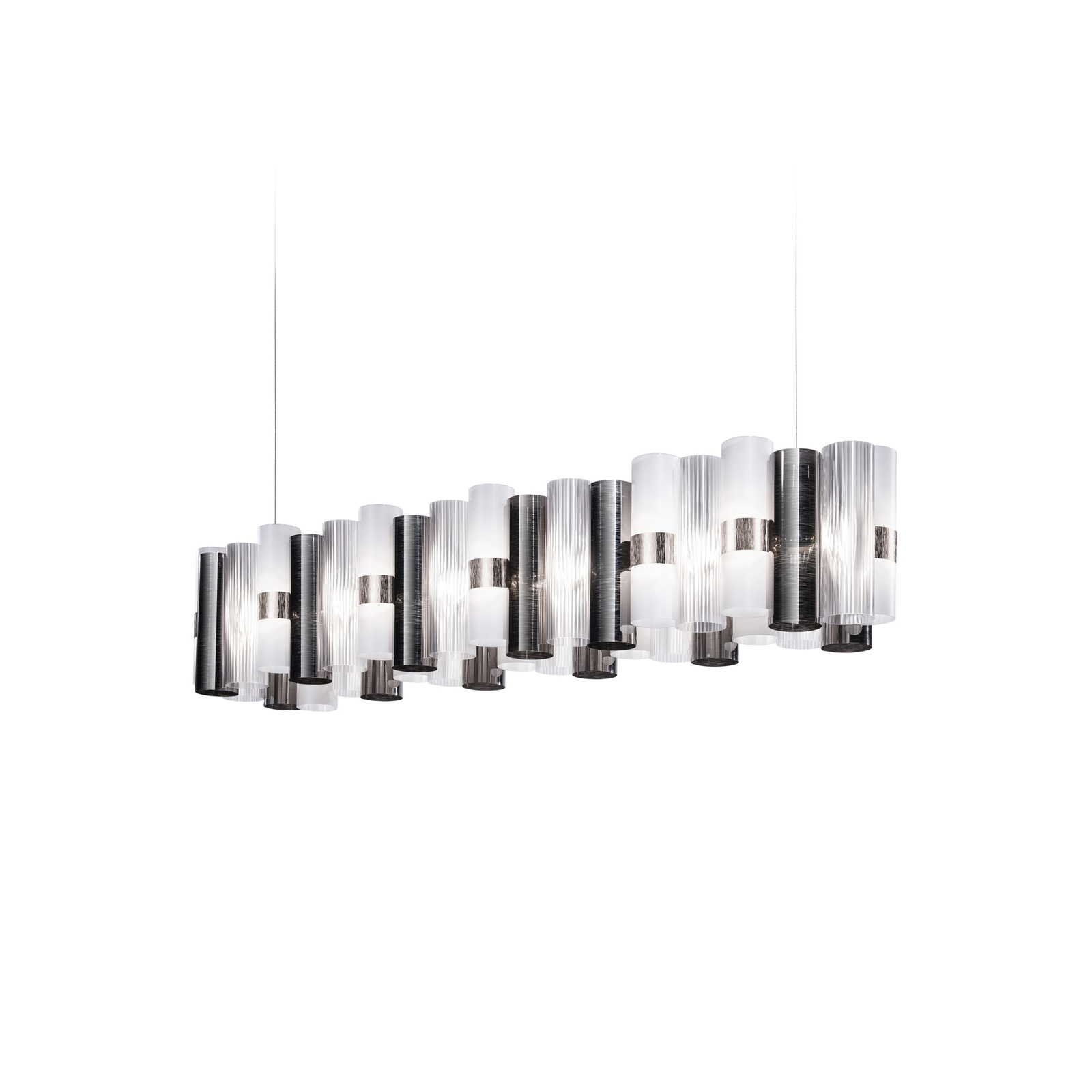 Candeeiro suspenso LED La Lollo, cor estanho, 140 cm - Slamp