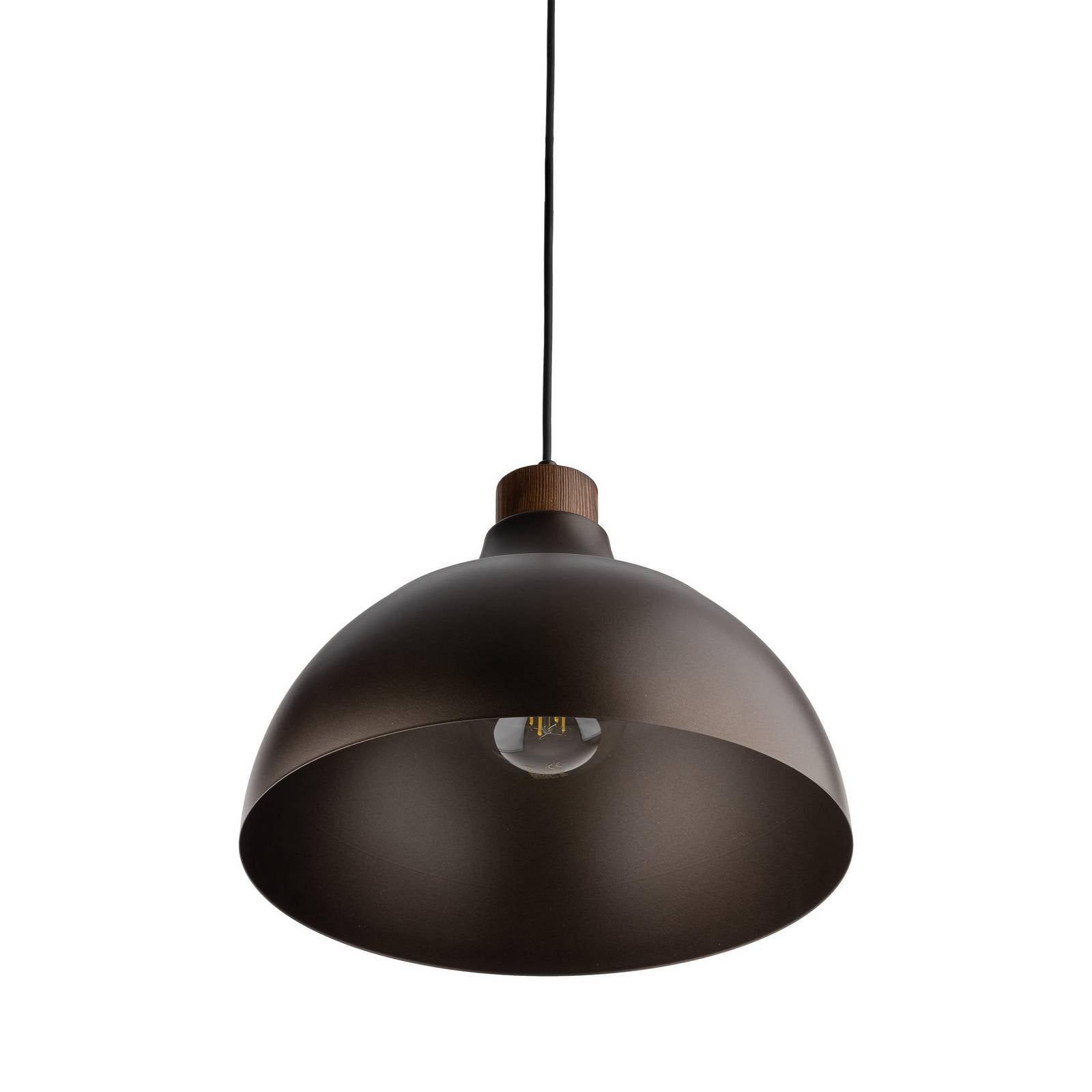 Envostar Hängeleuchte Kaitt, braun, Ø 34 cm, Holzdetail