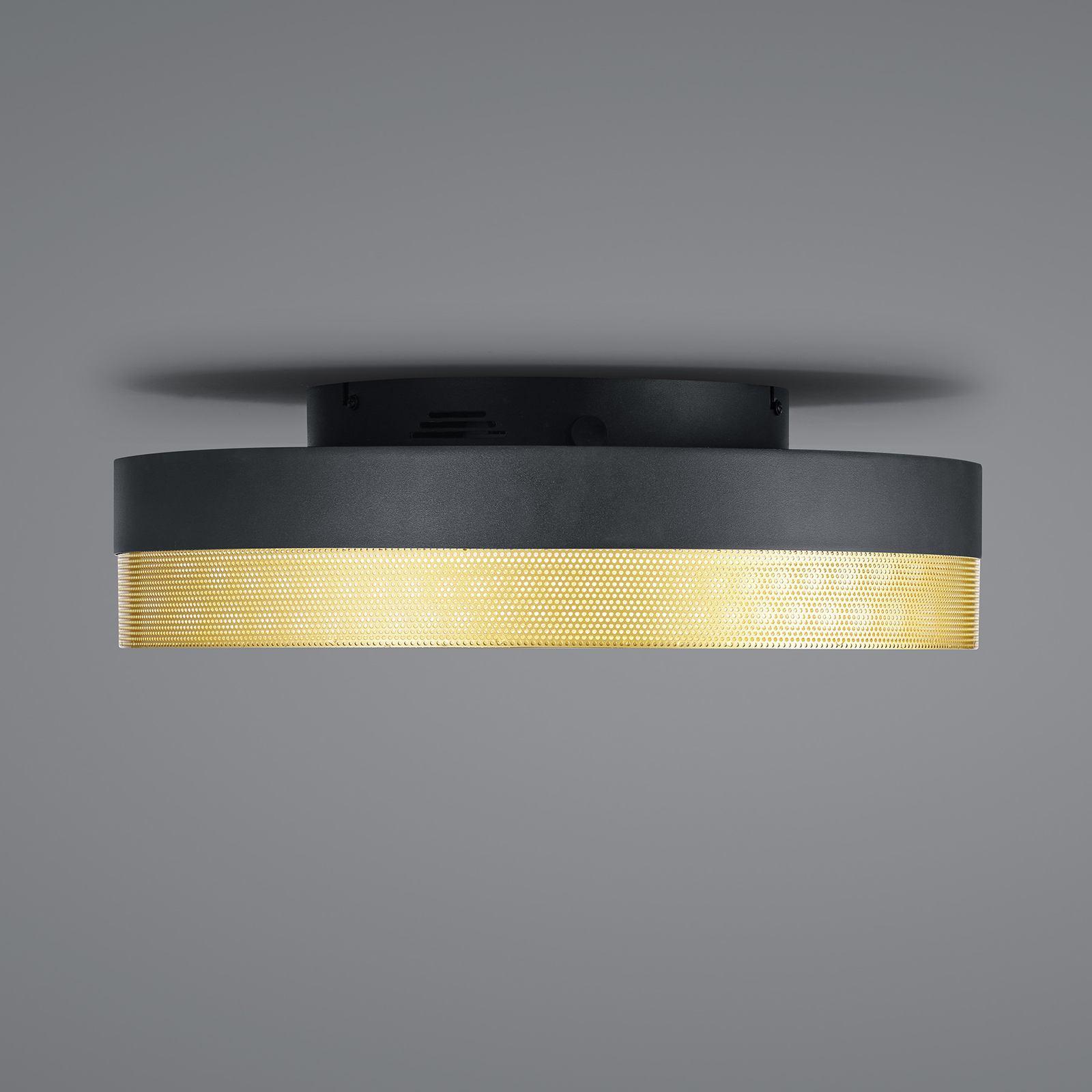 LED-Deckenleuchte Mesh, Ø 45 cm, schwarz/gold