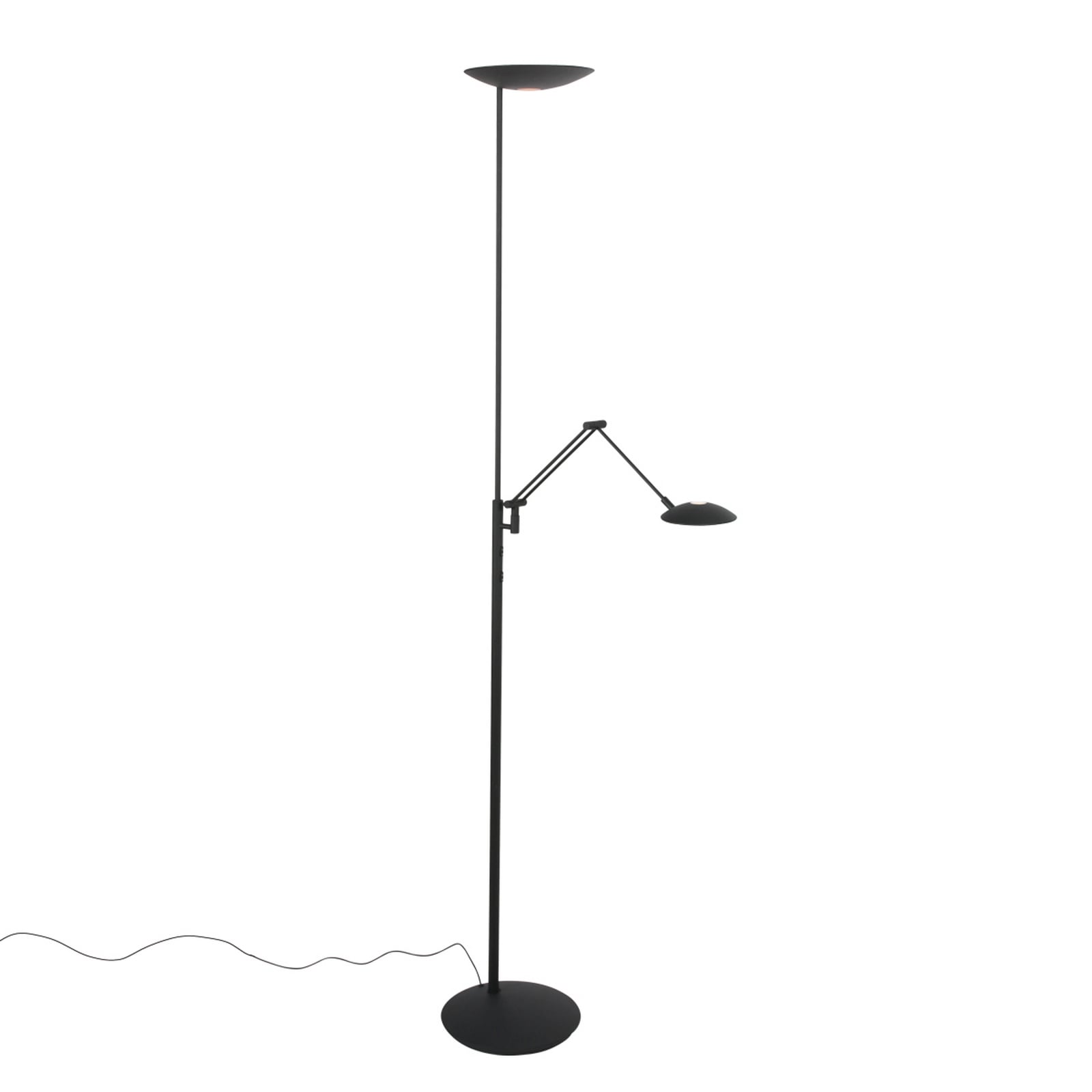 LED lubinis šviestuvas „Daphne 2 +“ – skaitymo lempa, juoda, CCT, su nuotolinio