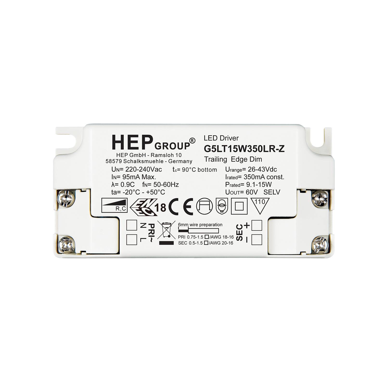 Image of Driver LED G5LT, 15 W, 350 mA, dimmable, CC 