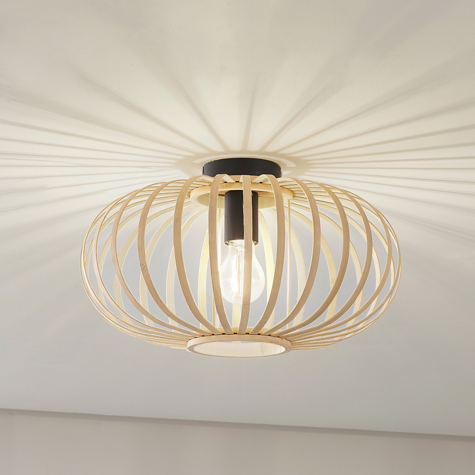 Lielle Loftlampe Ø40 Bambus - Lindby