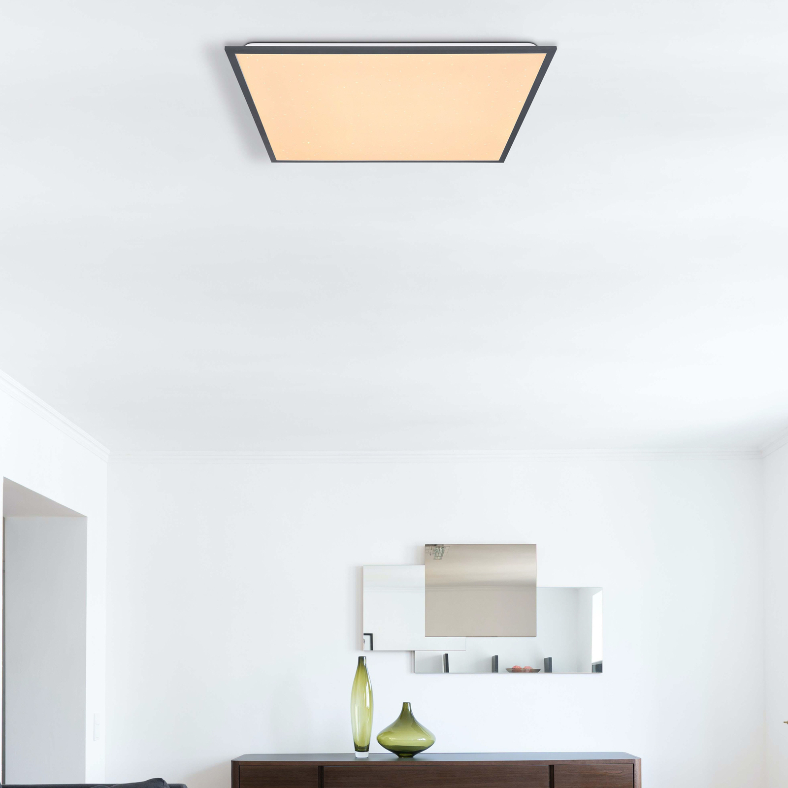 Doro LED ceiling light, length 59 cm, white/graphite, aluminium